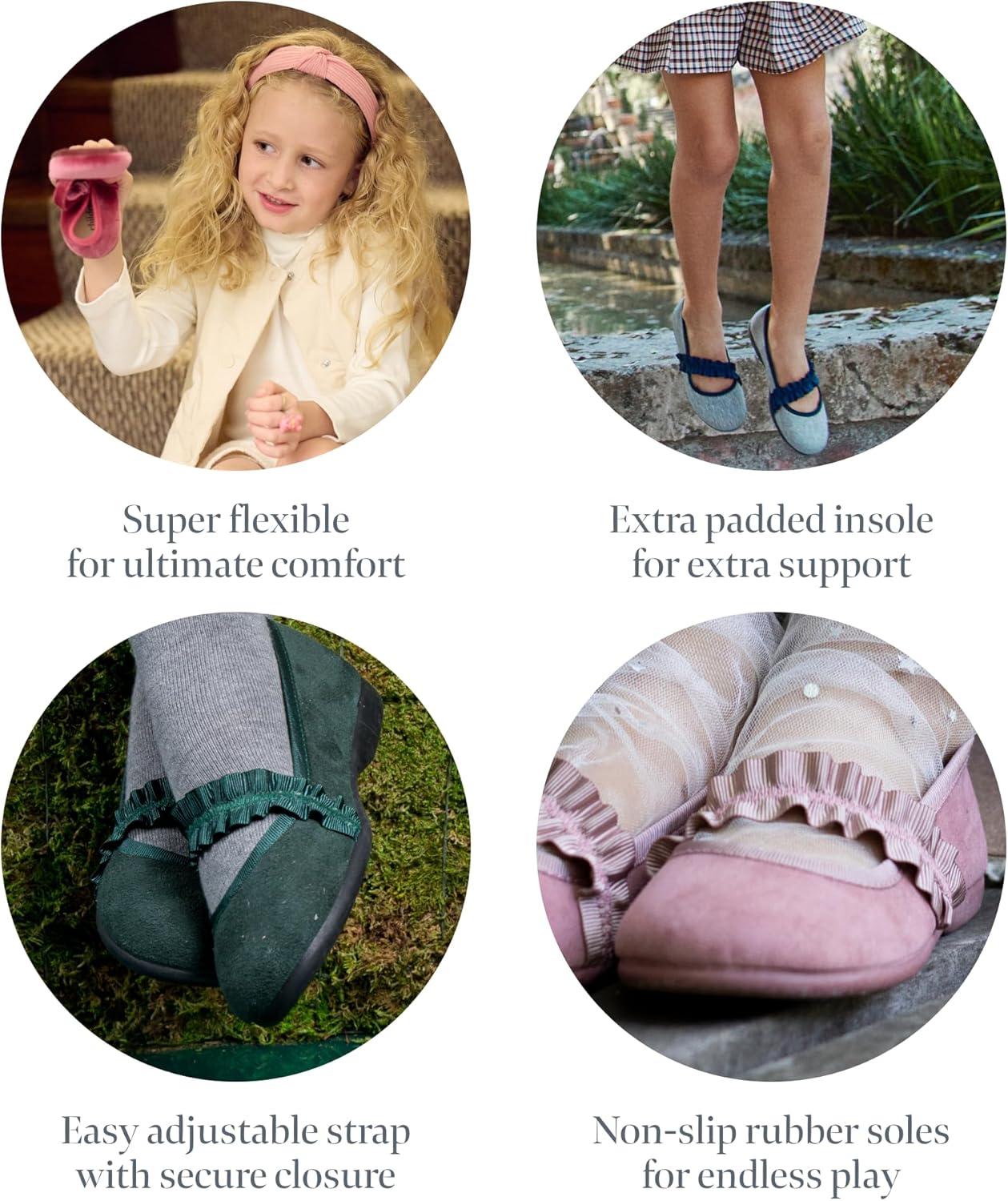 imageChildrenchic Mary Jane Shoes for Girls Classic ampamp Comfortable Dress Shoes for Toddlers ampamp Kids Perfect Flats for School Play and Special Occasions SuedeNavy