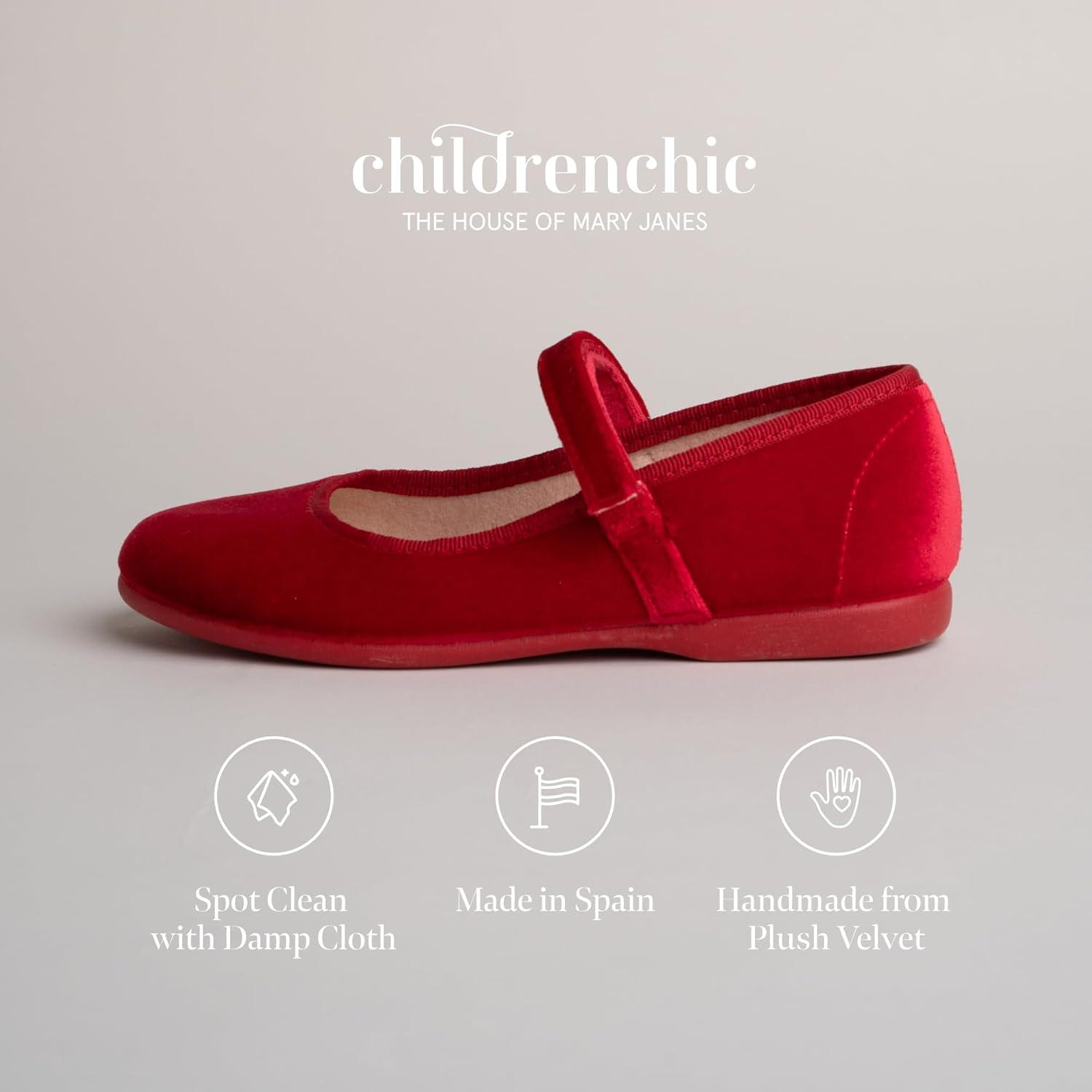 imageChildrenchic Mary Jane Shoes for Girls Classic ampamp Comfortable Dress Shoes for Toddlers ampamp Kids Perfect Flats for School Play and Special Occasions VelvetBurgundy