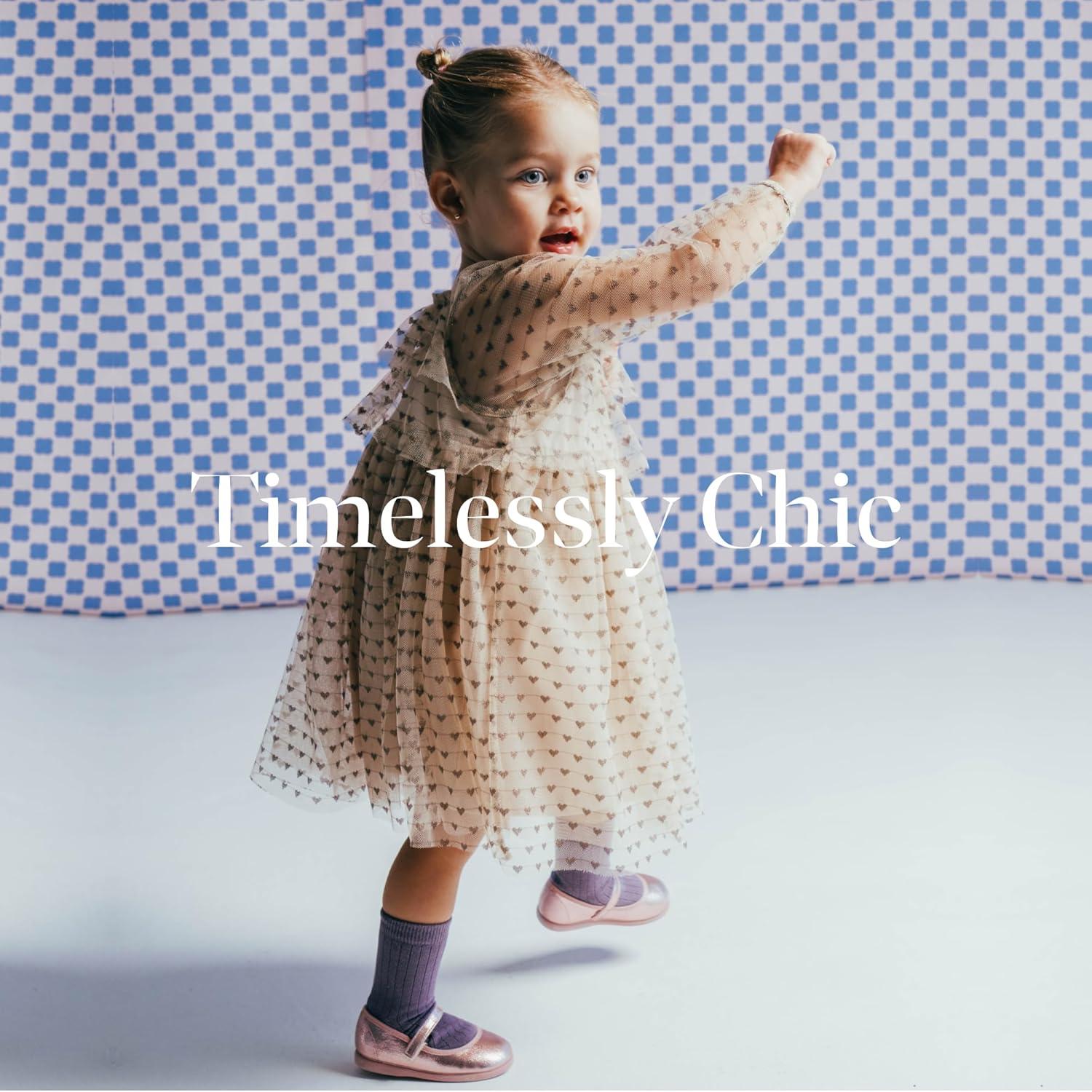 imageChildrenchic Mary Jane Shoes for Girls Classic ampamp Comfortable Dress Shoes for Toddlers ampamp Kids Perfect Flats for School Play and Special Occasions ShimmerPink Shimmer