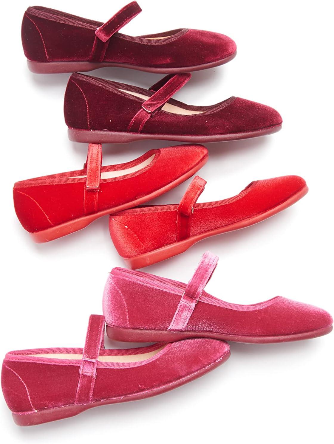 imageChildrenchic Mary Jane Shoes for Girls Classic ampamp Comfortable Dress Shoes for Toddlers ampamp Kids Perfect Flats for School Play and Special Occasions VelvetRed
