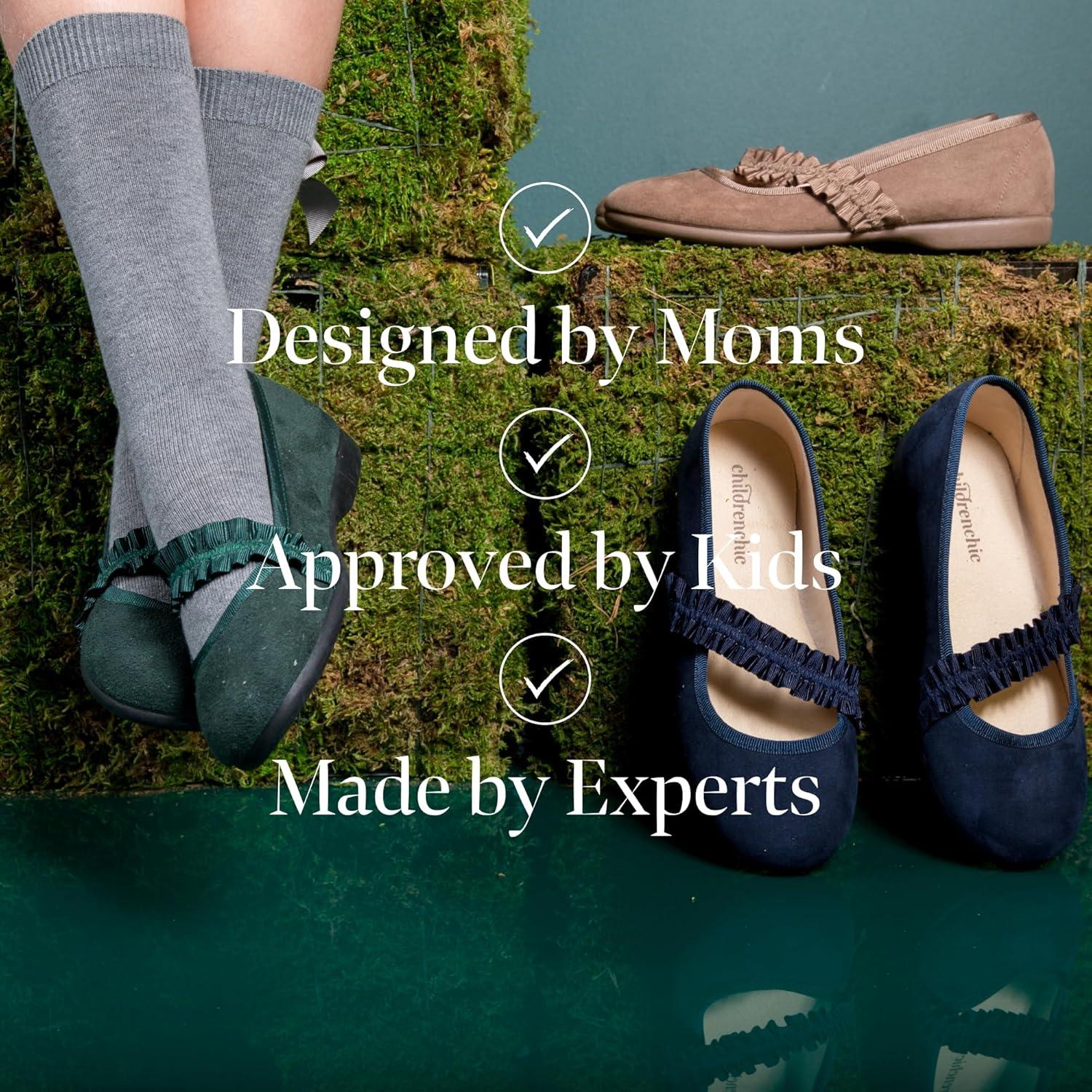 imageChildrenchic Mary Jane Shoes for Girls Classic ampamp Comfortable Dress Shoes for Toddlers ampamp Kids Perfect Flats for School Play and Special Occasions SuedeBurgundy