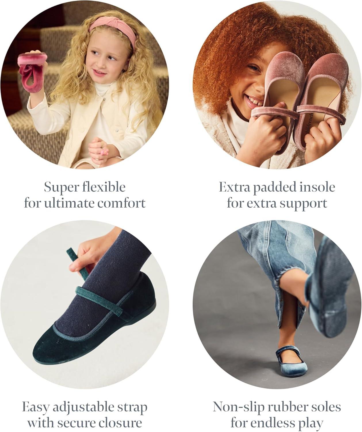 imageChildrenchic Mary Jane Shoes for Girls Classic ampamp Comfortable Dress Shoes for Toddlers ampamp Kids Perfect Flats for School Play and Special Occasions VelvetEmerald