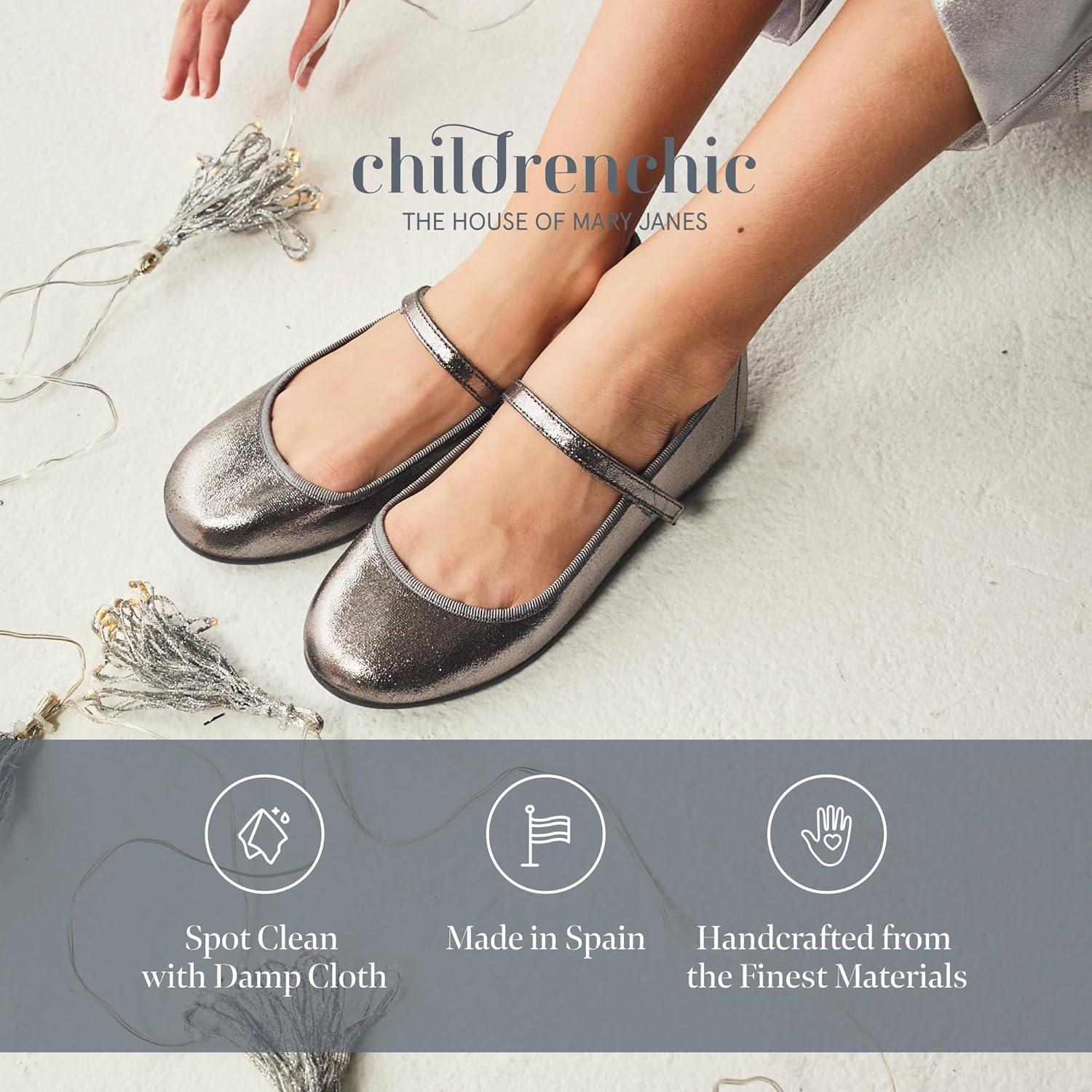 imageChildrenchic Mary Jane Shoes for Girls Classic ampamp Comfortable Dress Shoes for Toddlers ampamp Kids Perfect Flats for School Play and Special Occasions ShimmerPink Shimmer