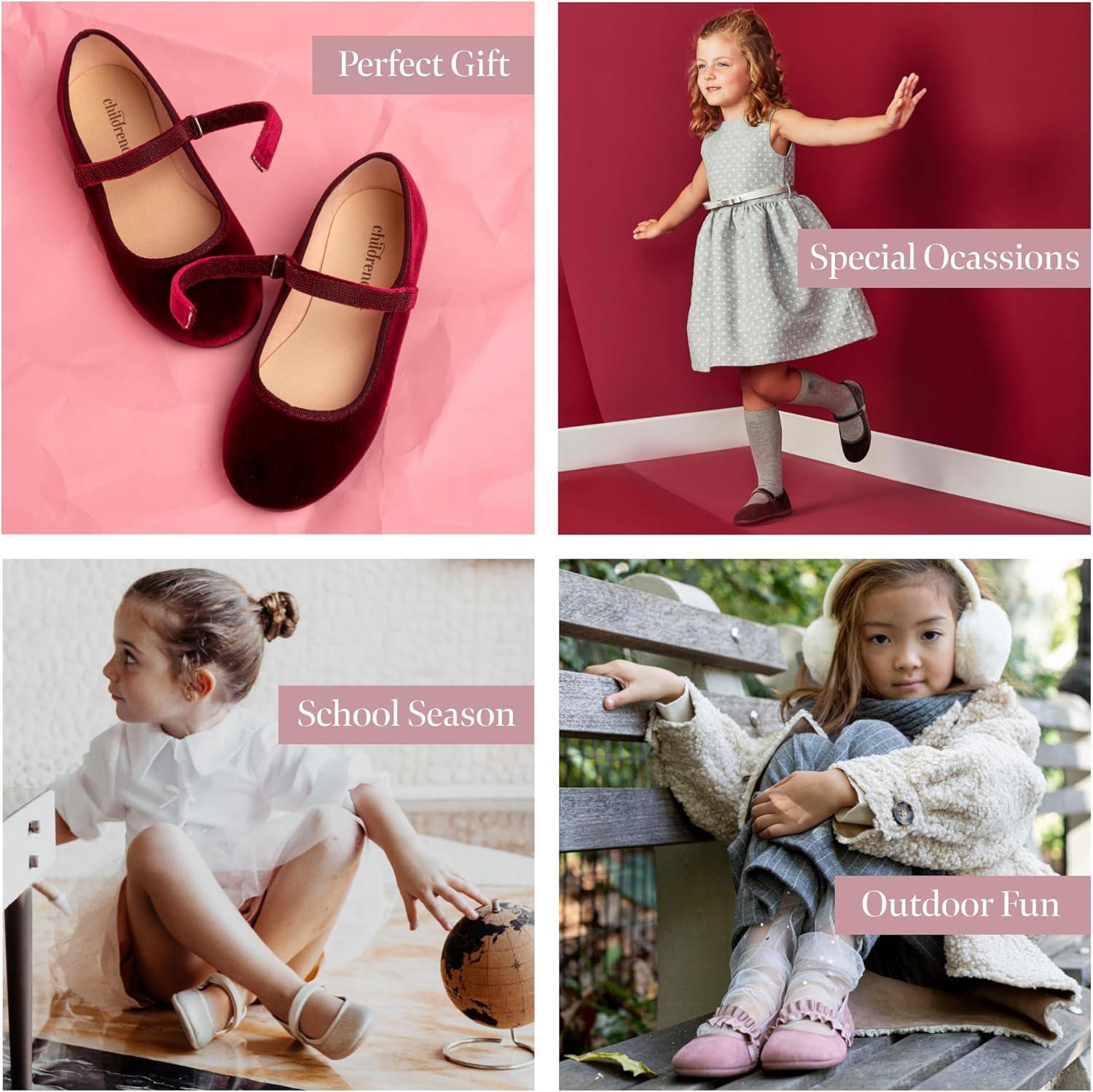 imageChildrenchic Mary Jane Shoes for Girls Classic ampamp Comfortable Dress Shoes for Toddlers ampamp Kids Perfect Flats for School Play and Special Occasions CanvasRosewood