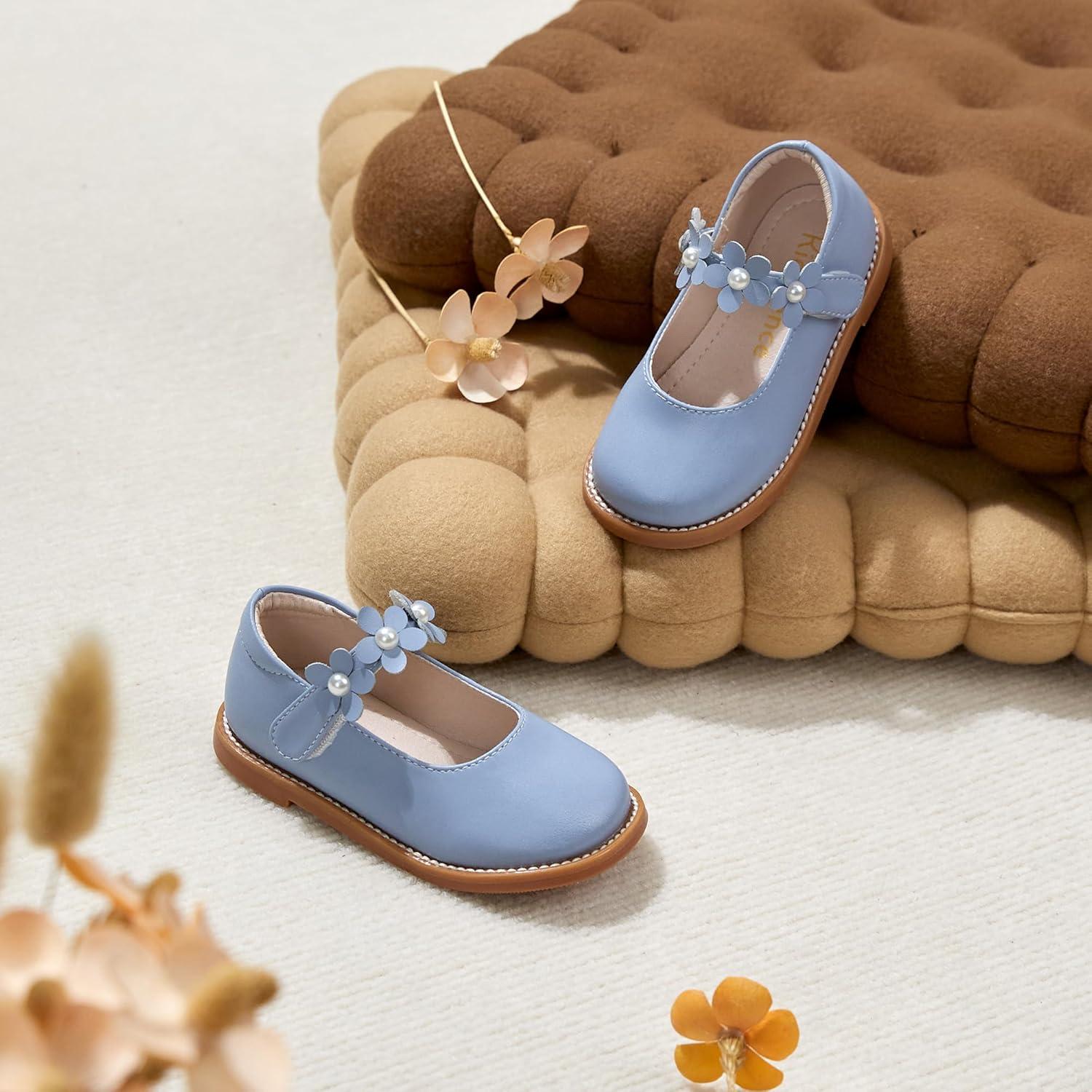 imageKiderence Girls Flat Dress Shoes School Oxfords Marry Jane ToddlerLittle KidsCk501 Blue