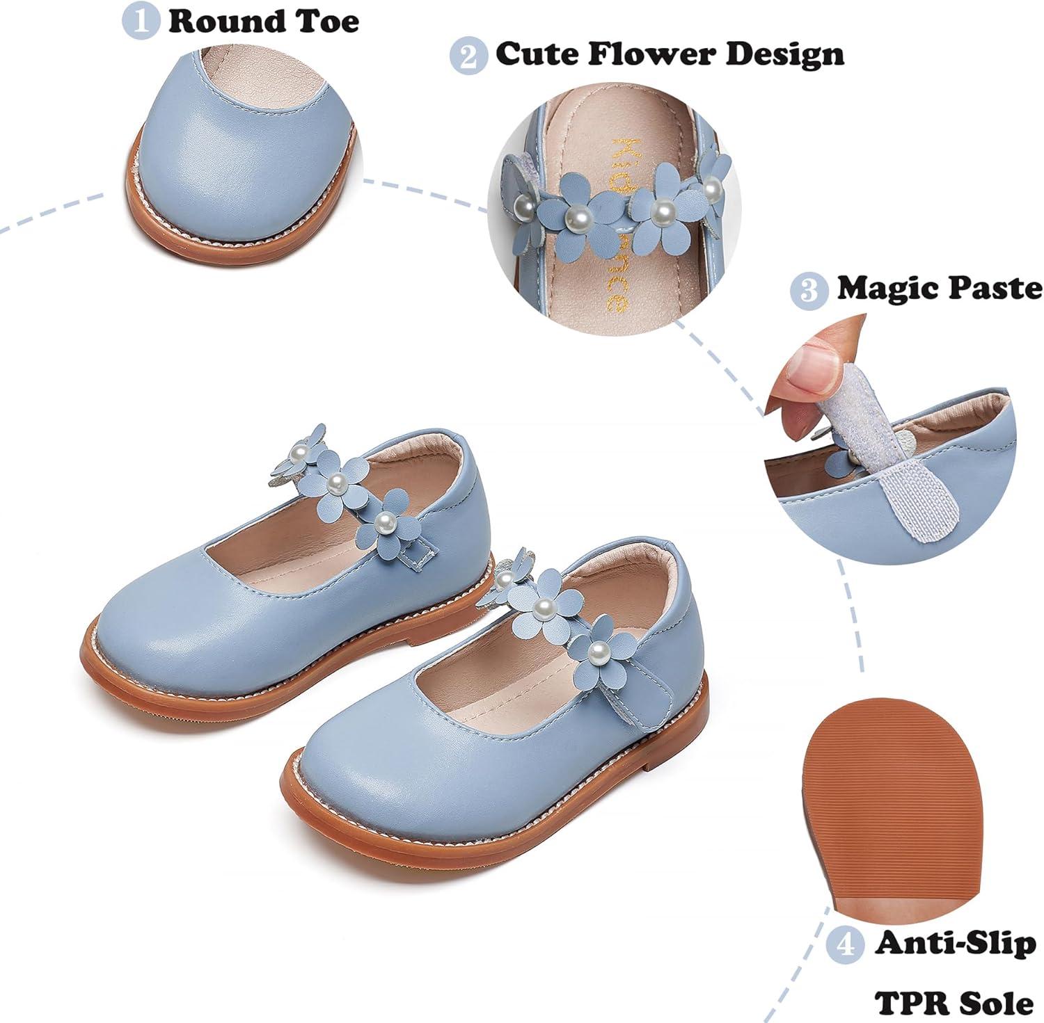 imageKiderence Girls Flat Dress Shoes School Oxfords Marry Jane ToddlerLittle KidsCk501 Blue
