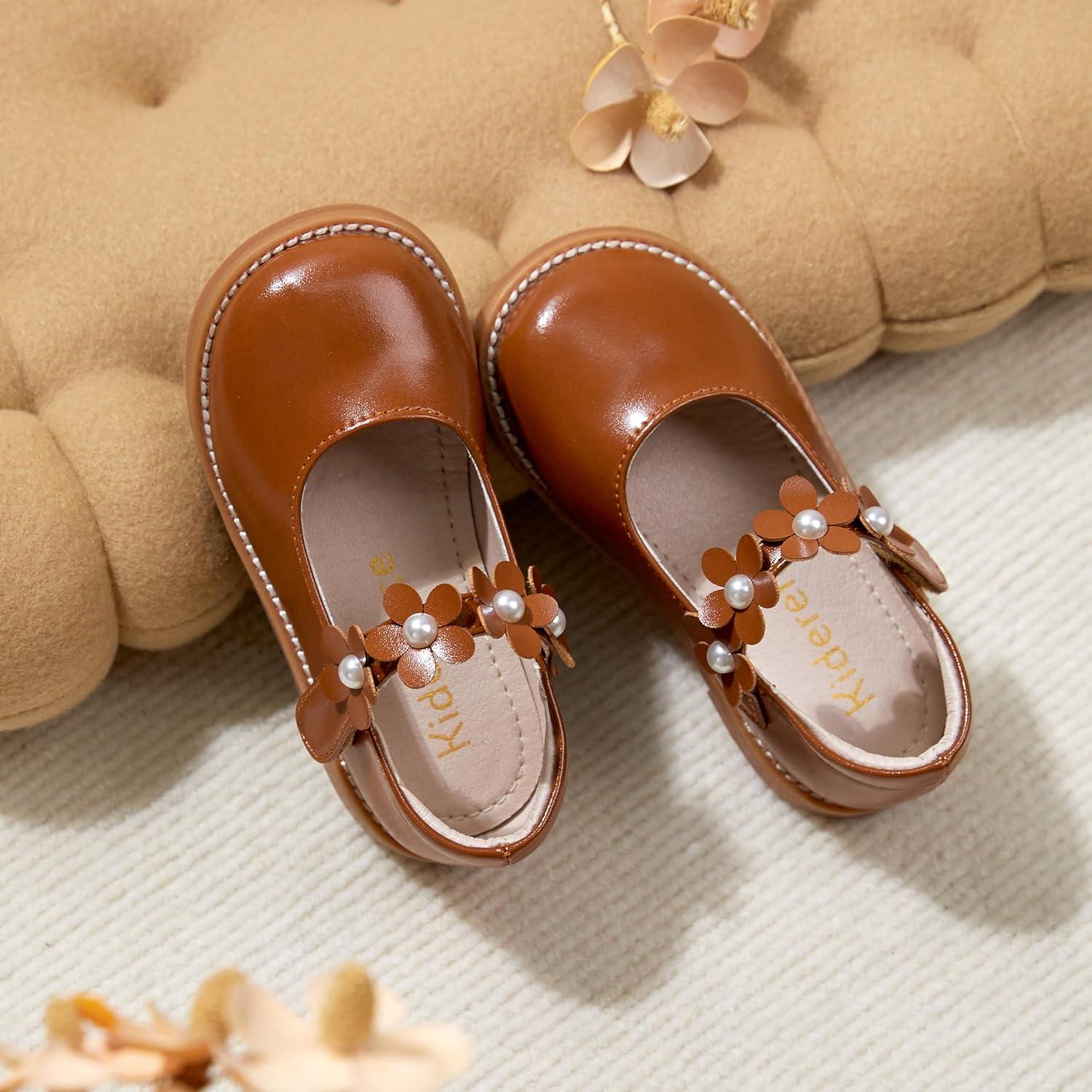 imageKiderence Girls Flat Dress Shoes School Oxfords Marry Jane ToddlerLittle KidsCk501 Brown