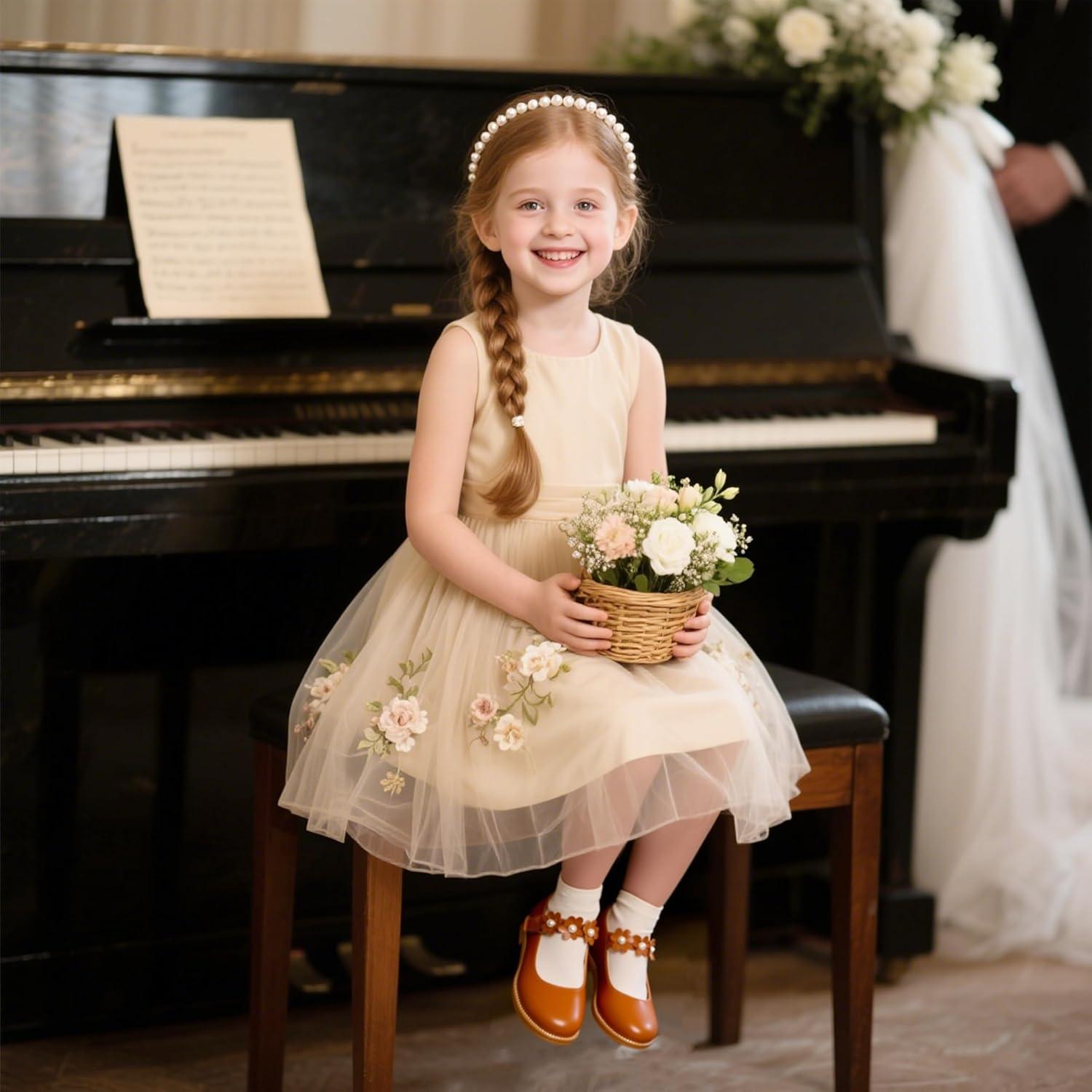 imageKiderence Girls Flat Dress Shoes School Oxfords Marry Jane ToddlerLittle KidsCk501 Brown