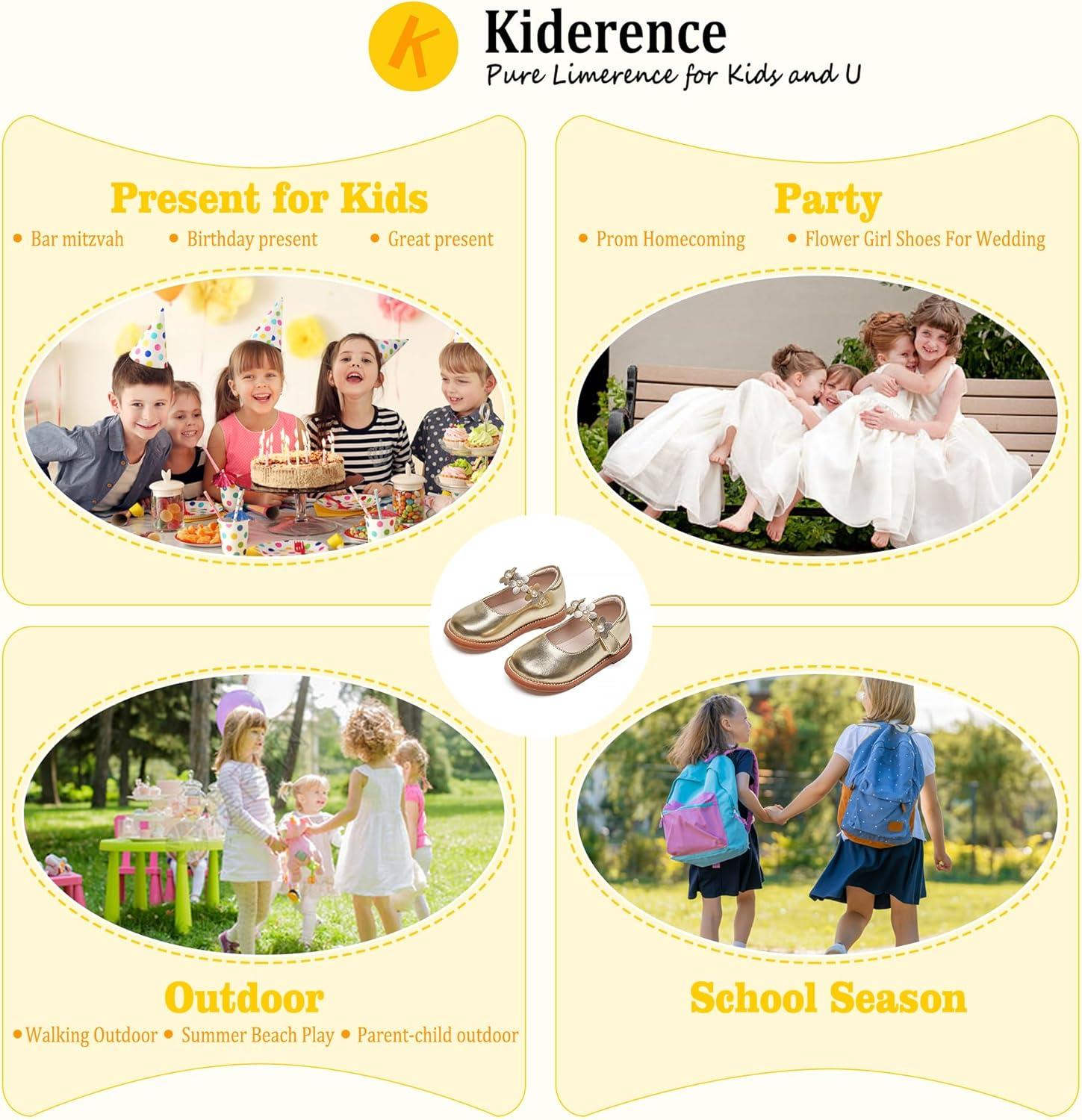 imageKiderence Girls Flat Dress Shoes School Oxfords Marry Jane ToddlerLittle KidsCk501 Gold