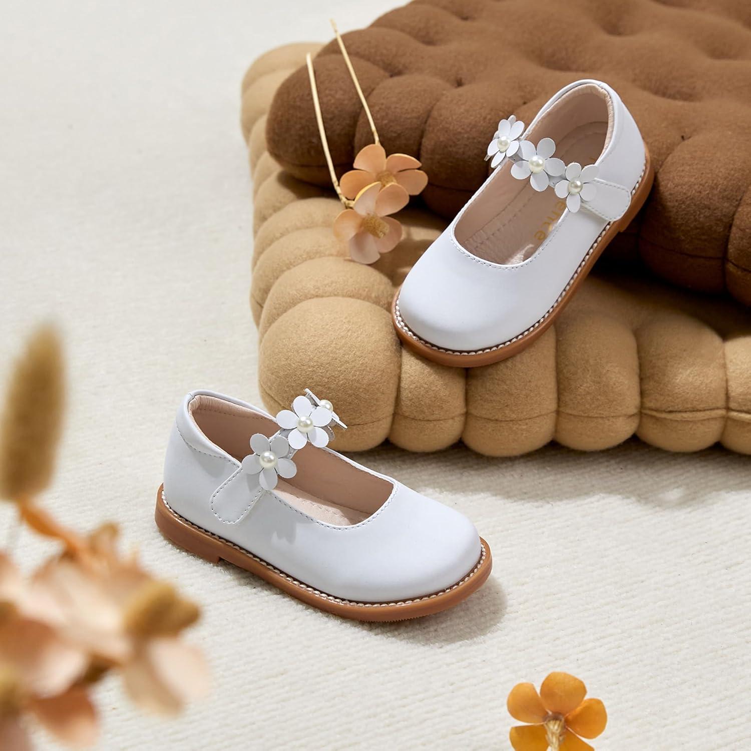 imageKiderence Girls Flat Dress Shoes School Oxfords Marry Jane ToddlerLittle KidsCk501 White