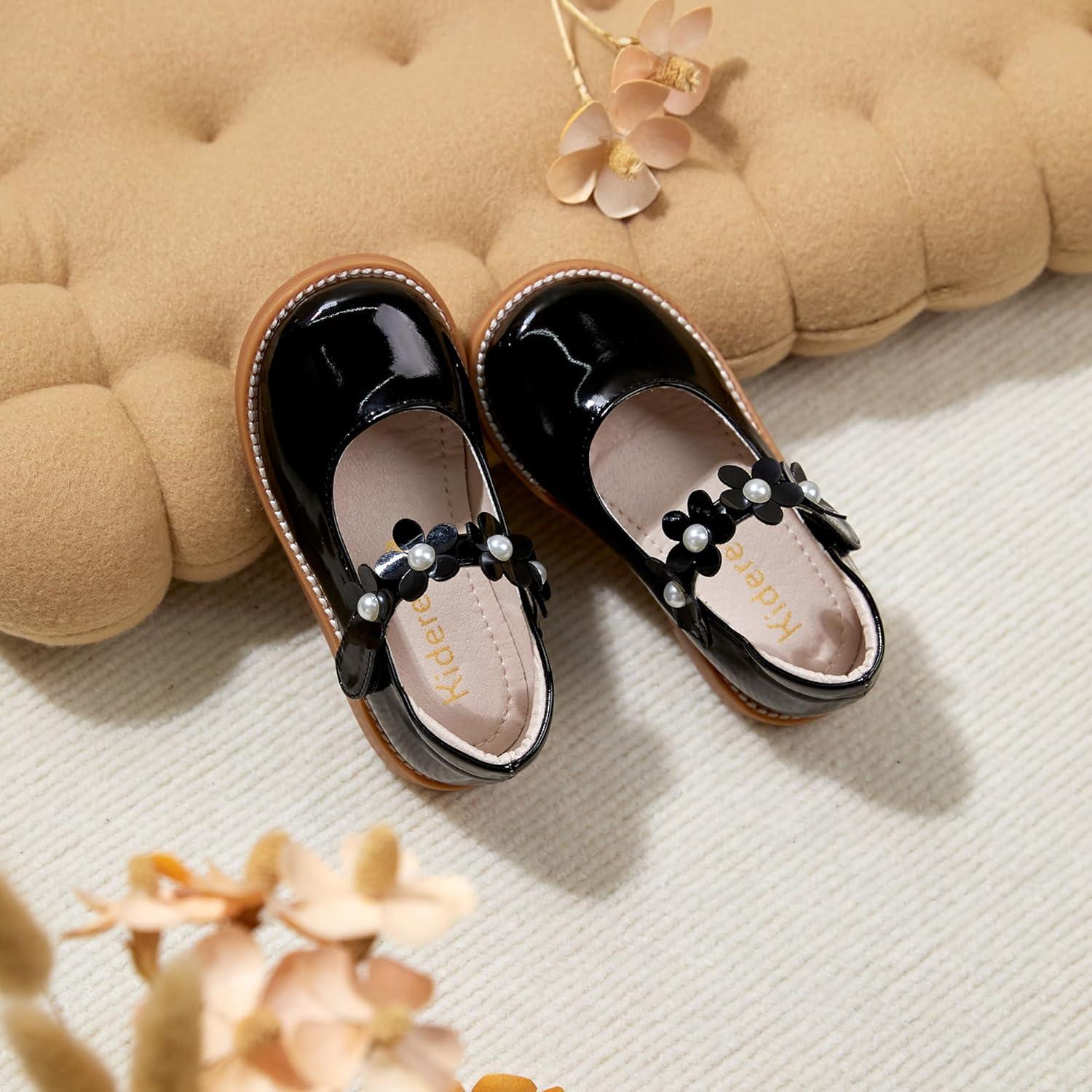 imageKiderence Girls Flat Dress Shoes School Oxfords Marry Jane ToddlerLittle KidsCk502 Black