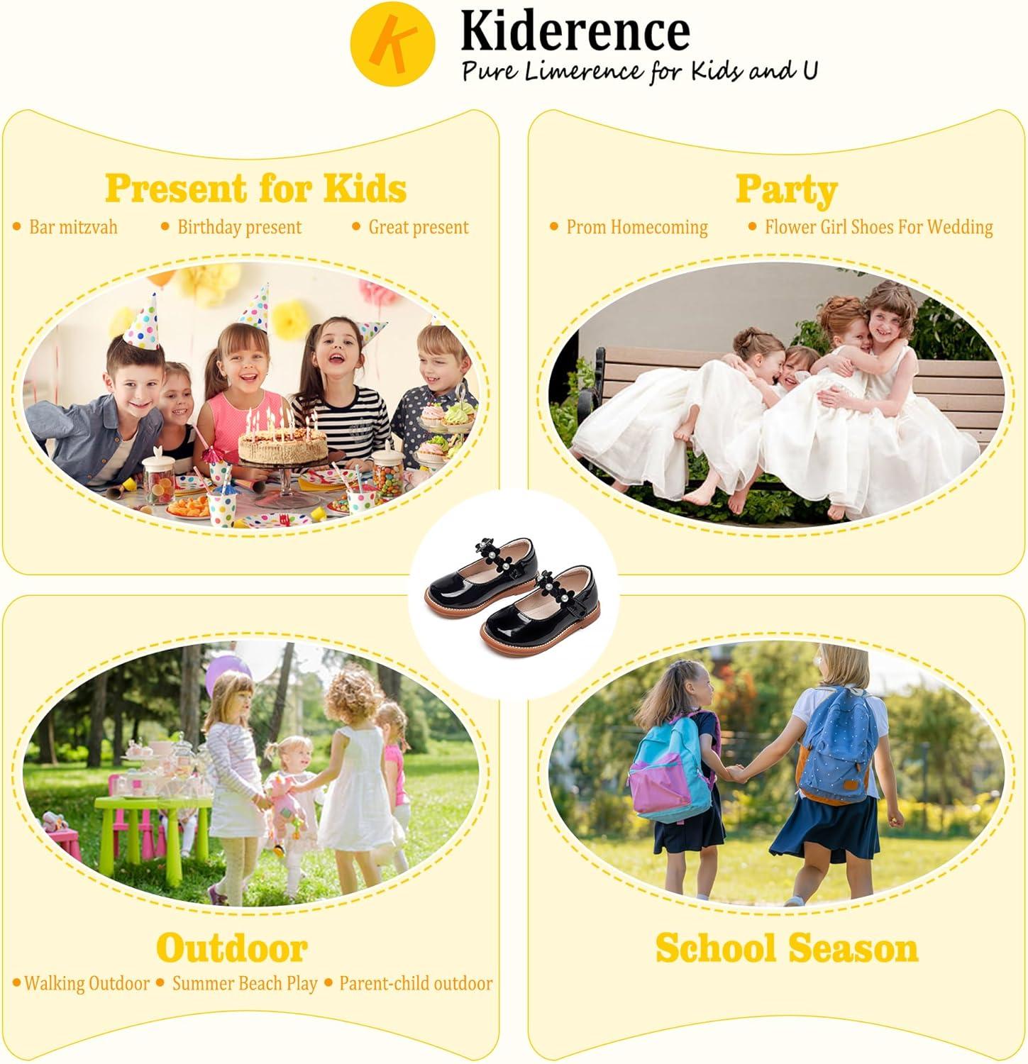 imageKiderence Girls Flat Dress Shoes School Oxfords Marry Jane ToddlerLittle KidsCk502 Black