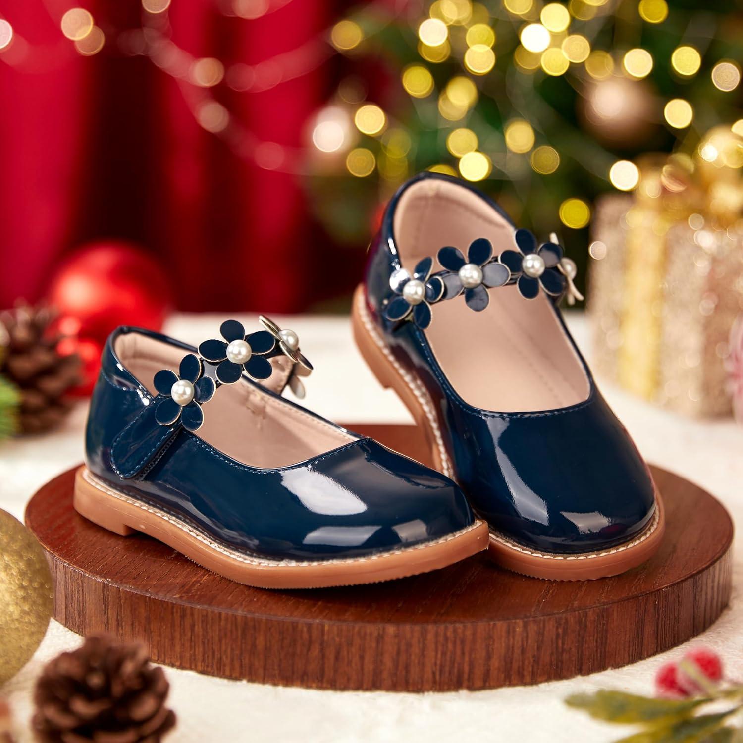 imageKiderence Girls Flat Dress Shoes School Oxfords Marry Jane ToddlerLittle KidsCk502 Navy Blue