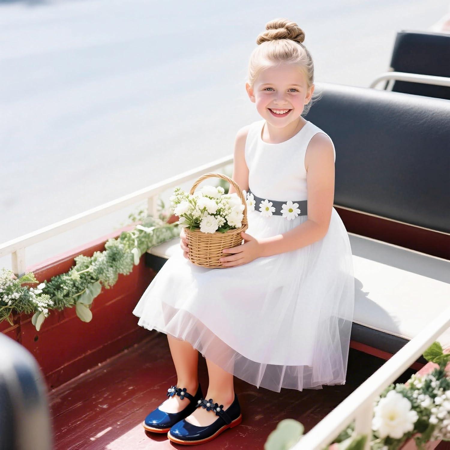 imageKiderence Girls Flat Dress Shoes School Oxfords Marry Jane ToddlerLittle KidsCk502 Navy Blue