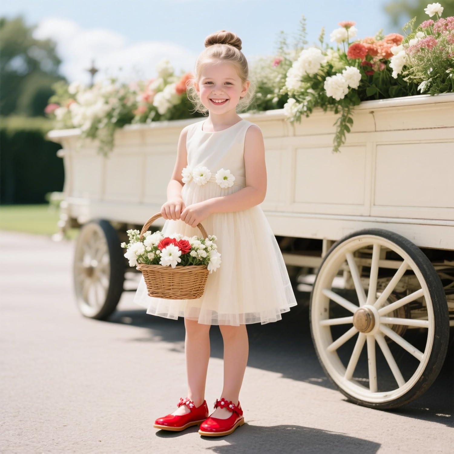 imageKiderence Girls Flat Dress Shoes School Oxfords Marry Jane ToddlerLittle KidsCk502 Red