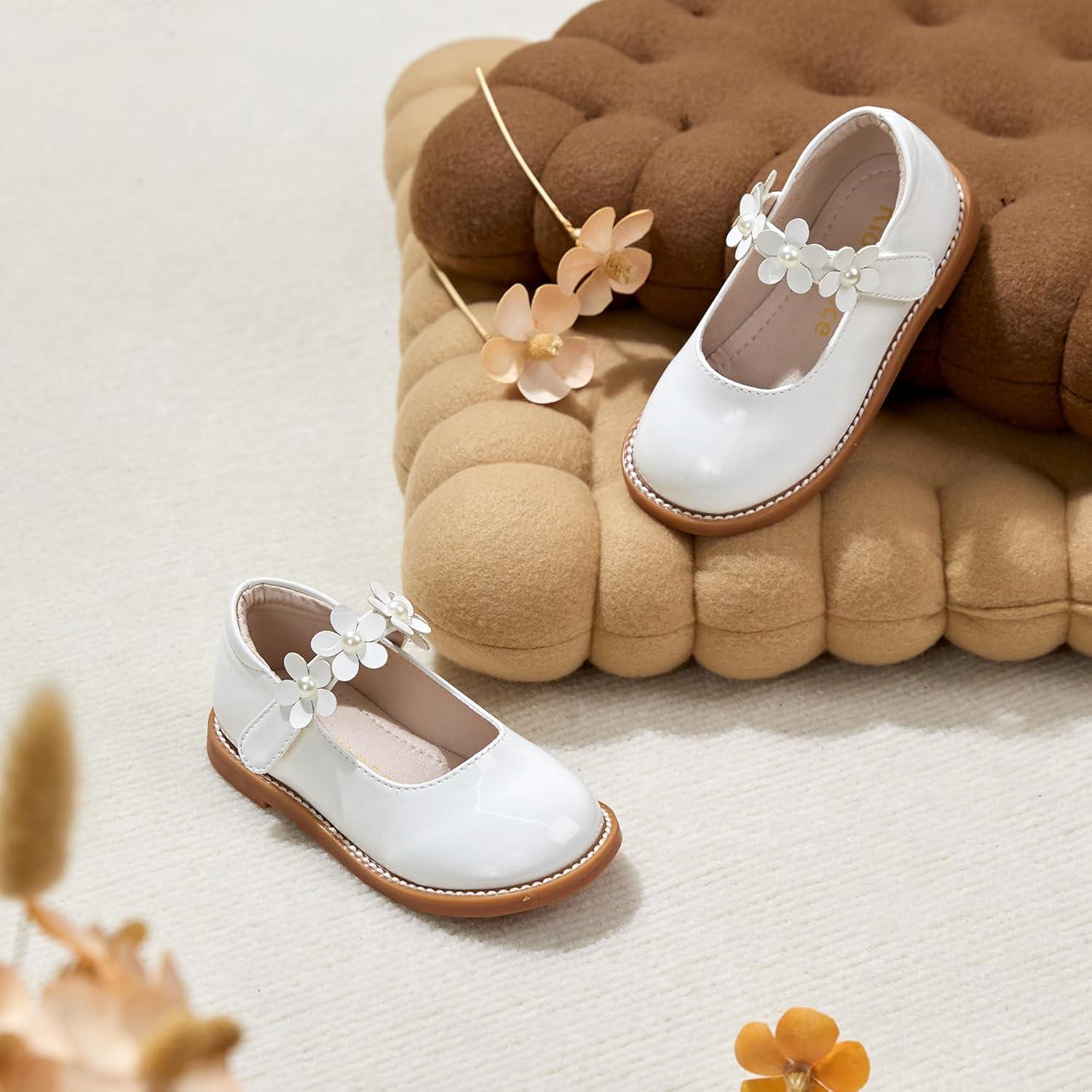 imageKiderence Girls Flat Dress Shoes School Oxfords Marry Jane ToddlerLittle KidsCk502 White