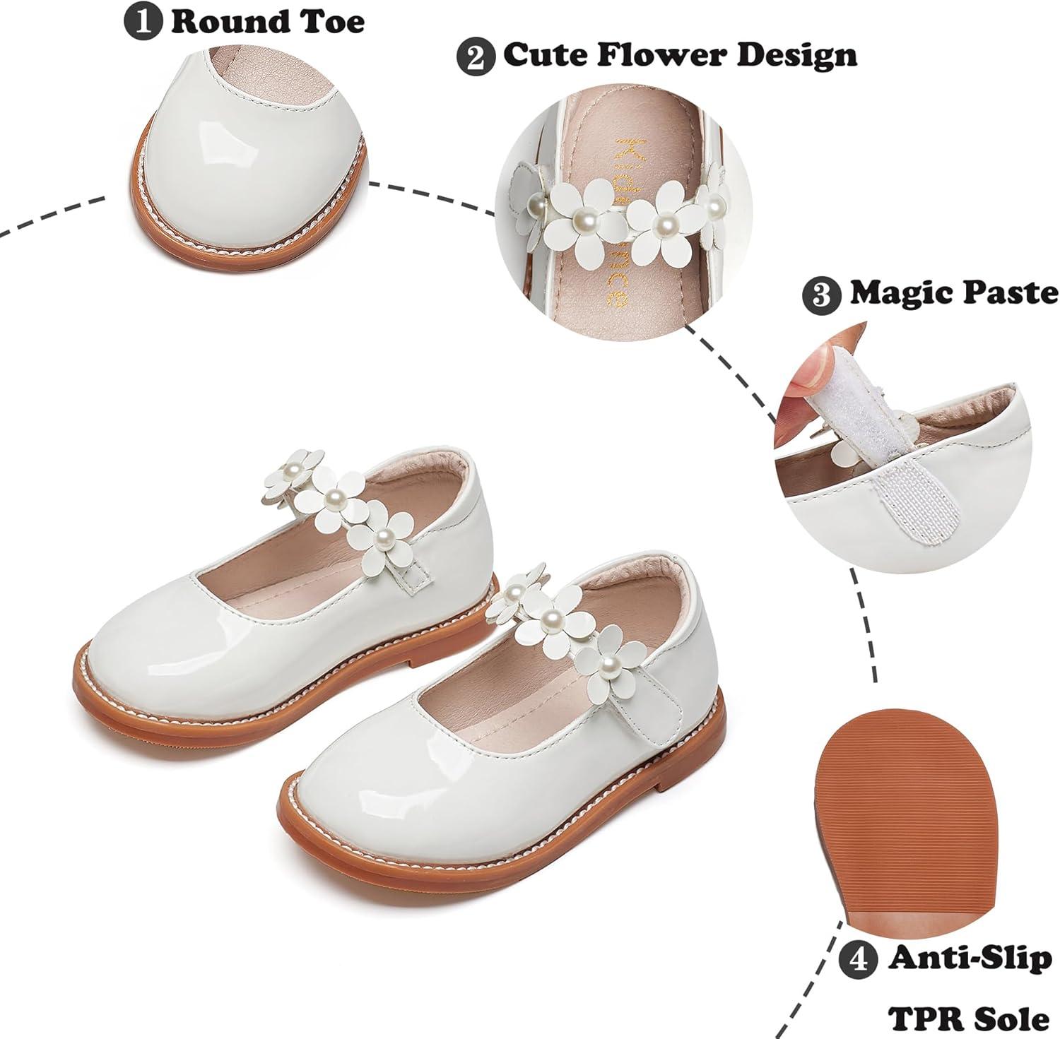 imageKiderence Girls Flat Dress Shoes School Oxfords Marry Jane ToddlerLittle KidsCk502 White