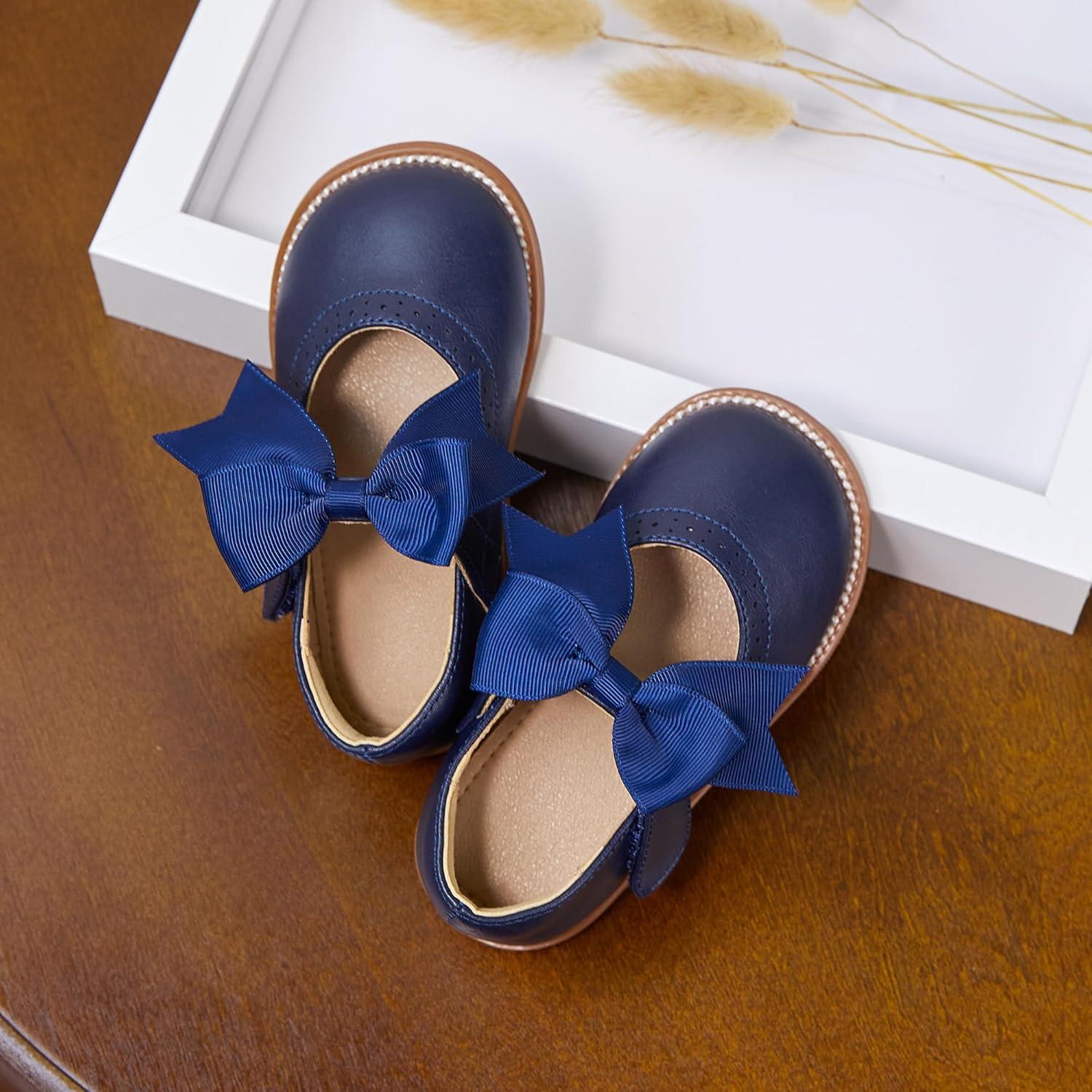 imageKiderence Girls Flat Dress Shoes School Oxfords Marry Jane ToddlerLittle KidsCk960 Navy Blue
