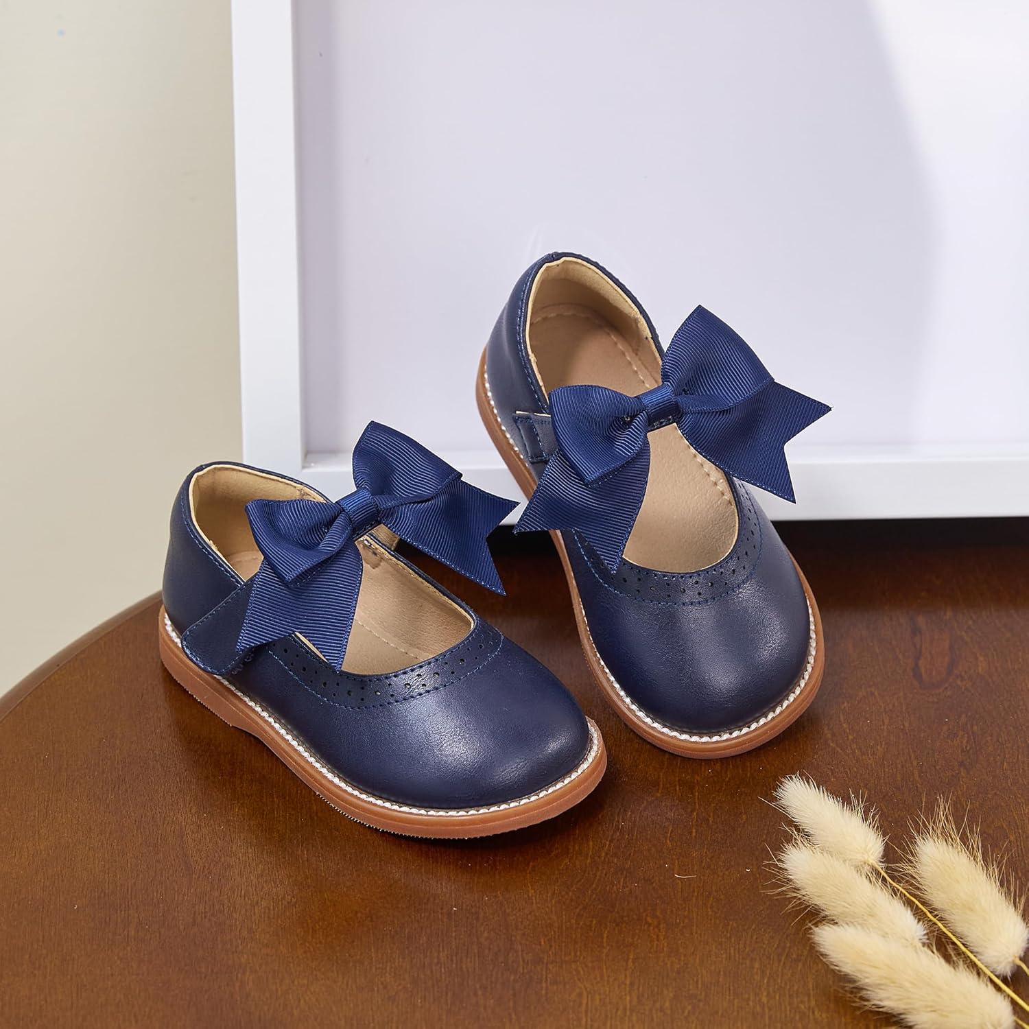 imageKiderence Girls Flat Dress Shoes School Oxfords Marry Jane ToddlerLittle KidsCk960 Navy Blue