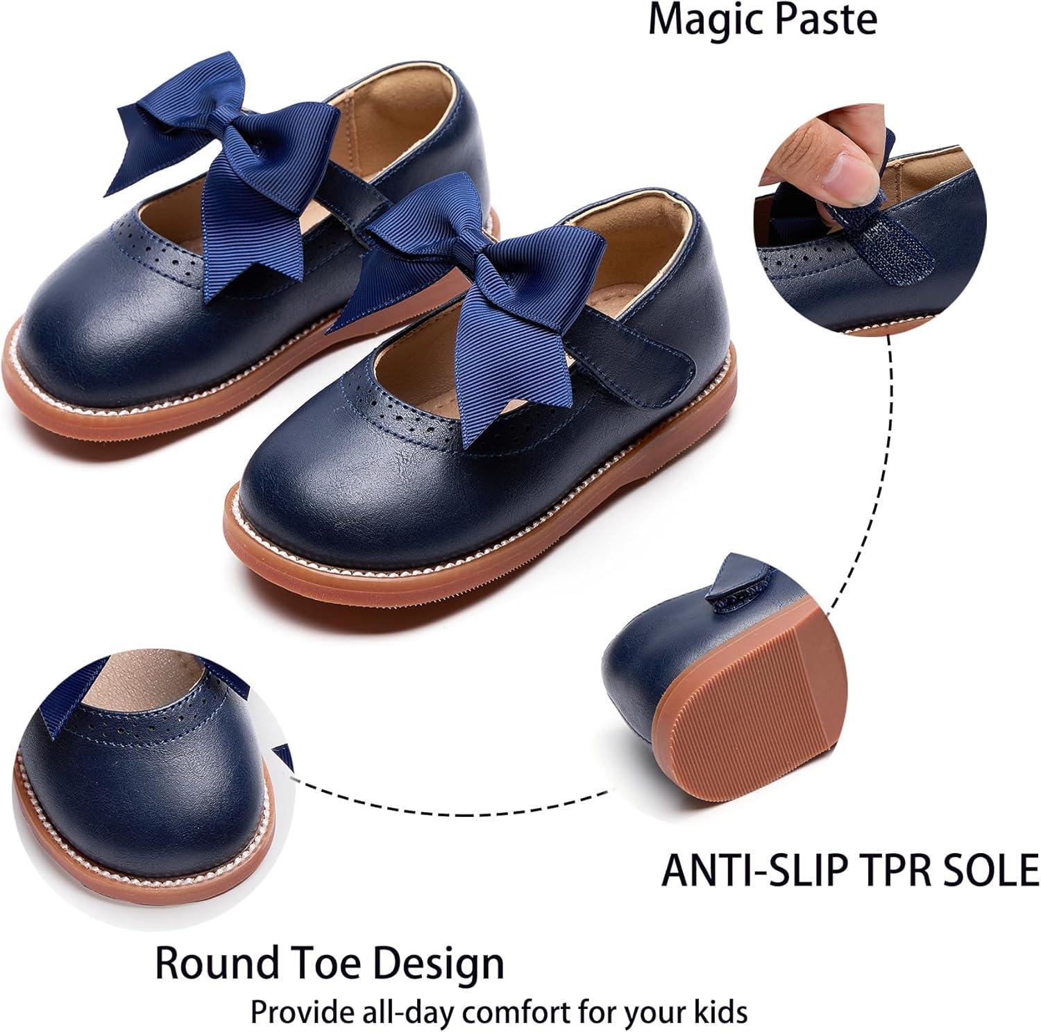 imageKiderence Girls Flat Dress Shoes School Oxfords Marry Jane ToddlerLittle KidsCk960 Navy Blue