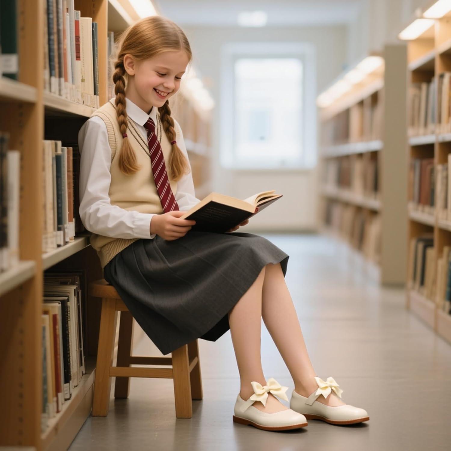 imageKiderence Girls Flat Dress Shoes School Oxfords Marry Jane ToddlerLittle KidsCk960 Off White