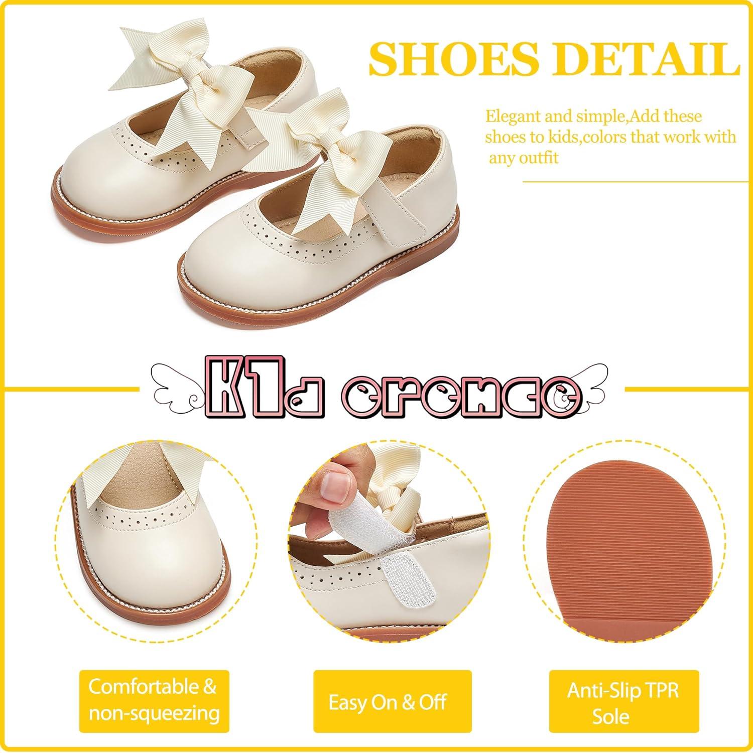 imageKiderence Girls Flat Dress Shoes School Oxfords Marry Jane ToddlerLittle KidsCk960 Off White