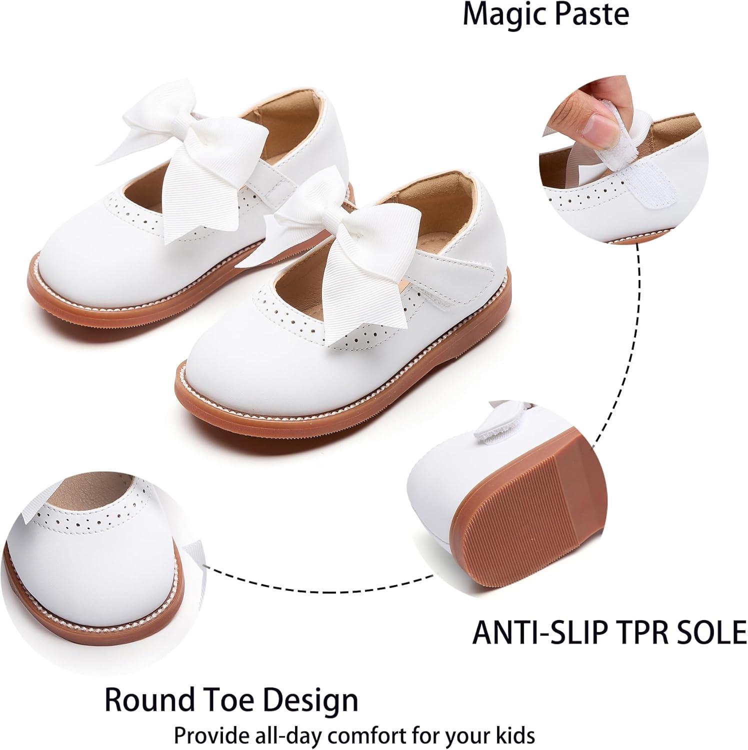 imageKiderence Girls Flat Dress Shoes School Oxfords Marry Jane ToddlerLittle KidsCk960 White