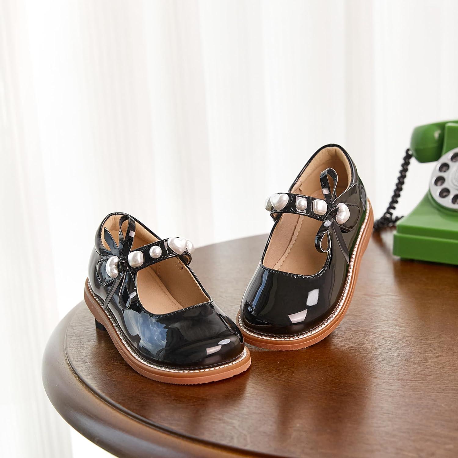 imageKiderence Girls Flat Dress Shoes School Oxfords Marry Jane ToddlerLittle KidsCk961 Black