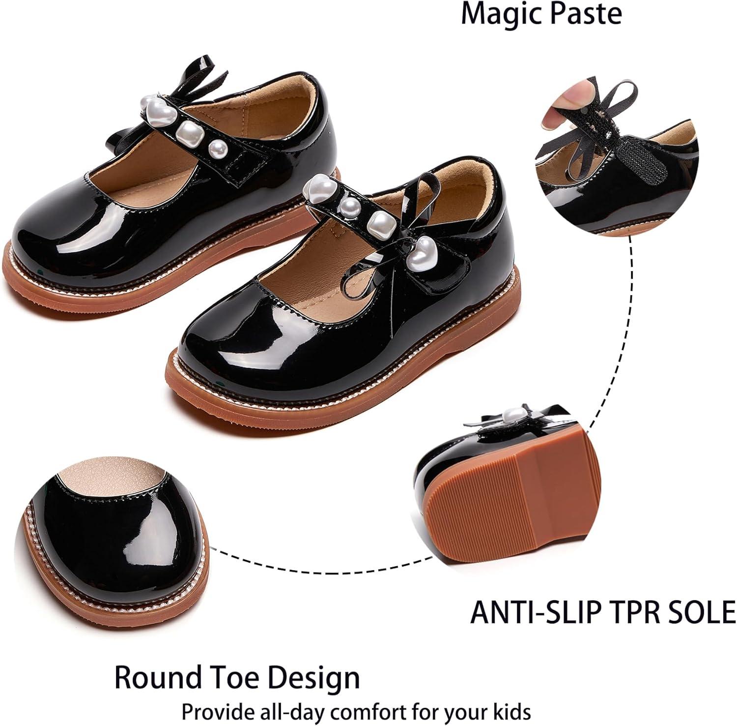 imageKiderence Girls Flat Dress Shoes School Oxfords Marry Jane ToddlerLittle KidsCk961 Black