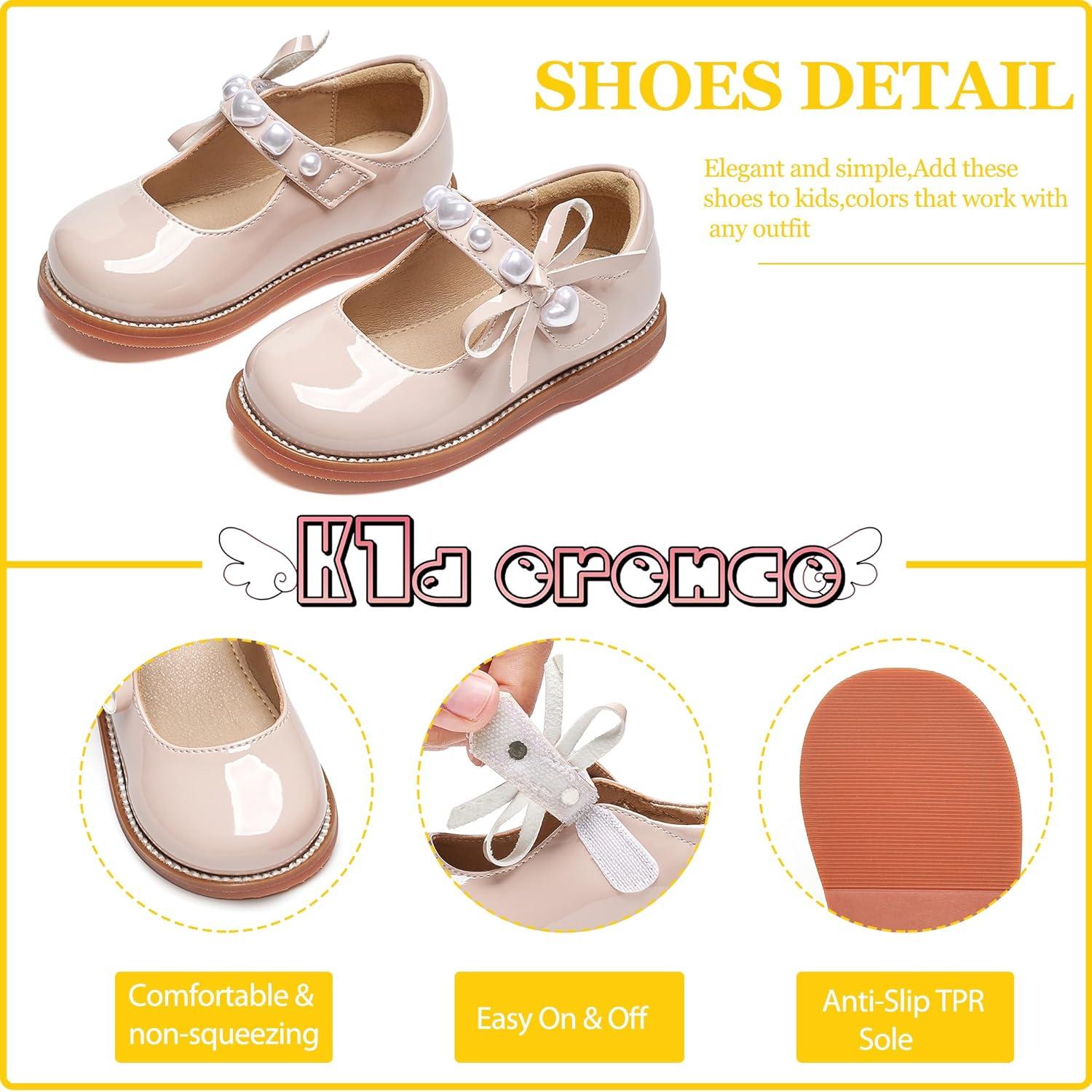 imageKiderence Girls Flat Dress Shoes School Oxfords Marry Jane ToddlerLittle KidsCk961 Nude
