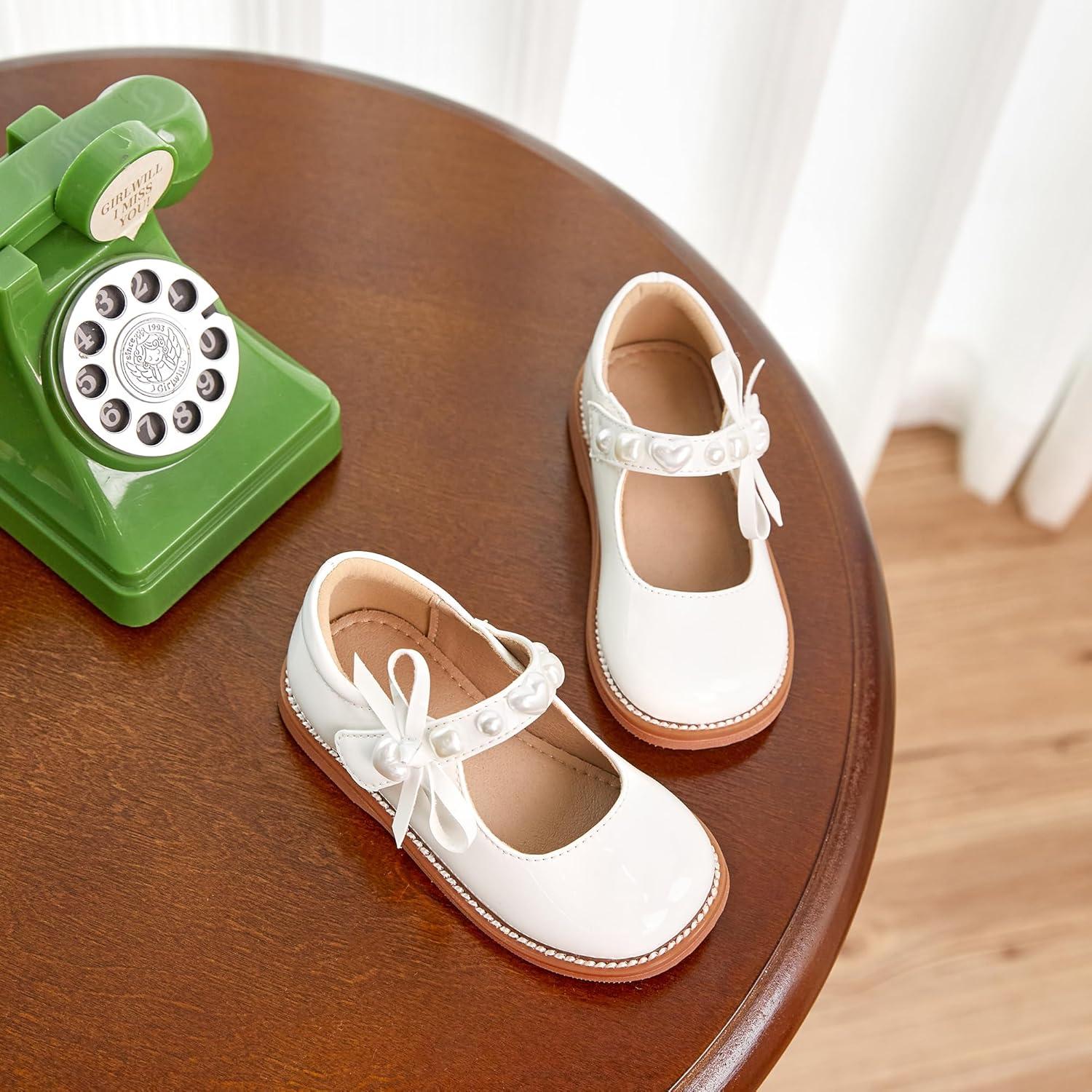 imageKiderence Girls Flat Dress Shoes School Oxfords Marry Jane ToddlerLittle KidsCk961 White