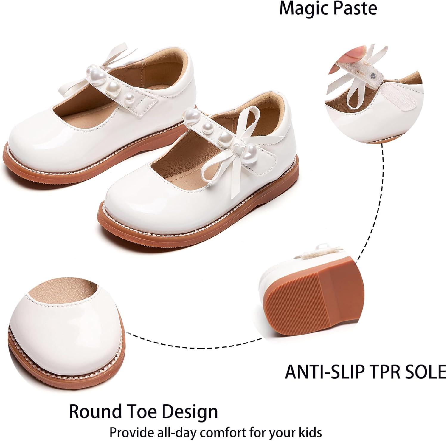 imageKiderence Girls Flat Dress Shoes School Oxfords Marry Jane ToddlerLittle KidsCk961 White