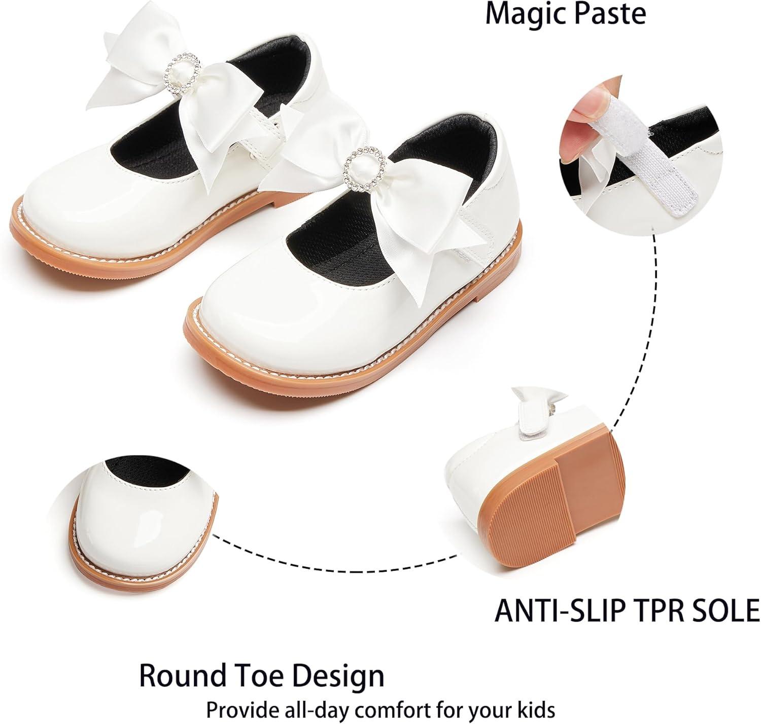 imageKiderence Girls Flat Dress Shoes School Oxfords Marry Jane ToddlerLittle KidsCk962 White