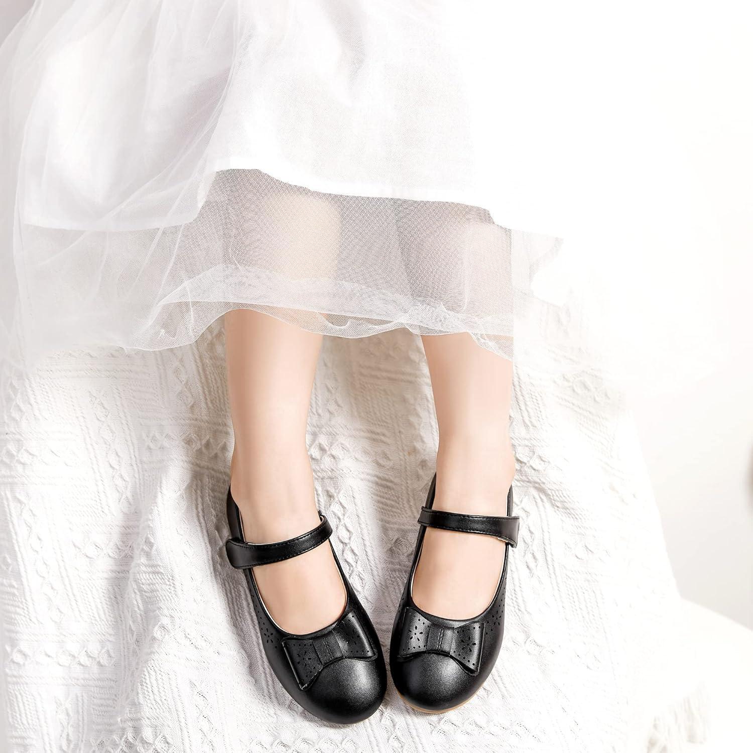 imageKiderence Little Toddler Girls Dress Shoes Ballerina Ballet Flats Kids Mary JanesCk201 Black