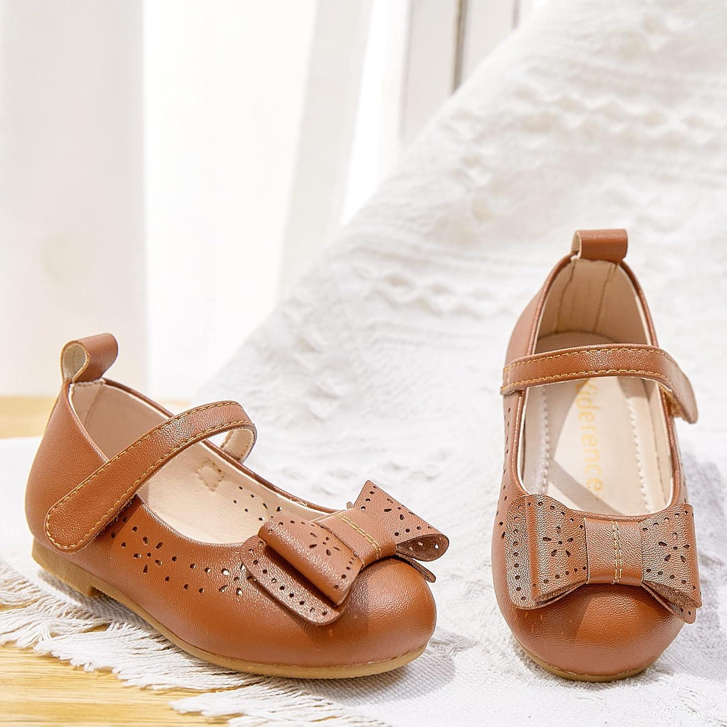 imageKiderence Little Toddler Girls Dress Shoes Ballerina Ballet Flats Kids Mary JanesCk201 Brown