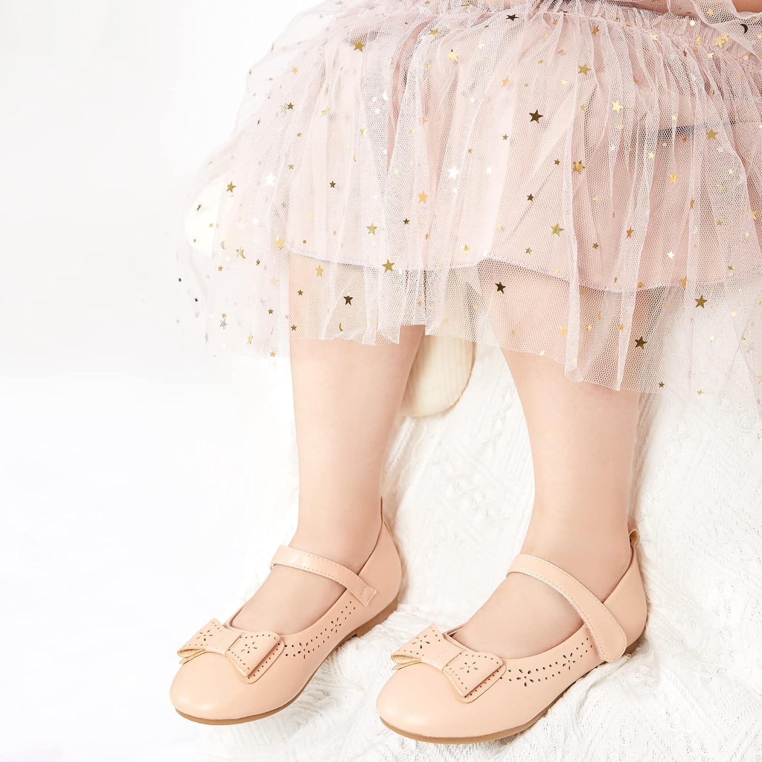 imageKiderence Little Toddler Girls Dress Shoes Ballerina Ballet Flats Kids Mary JanesCk201 Nude