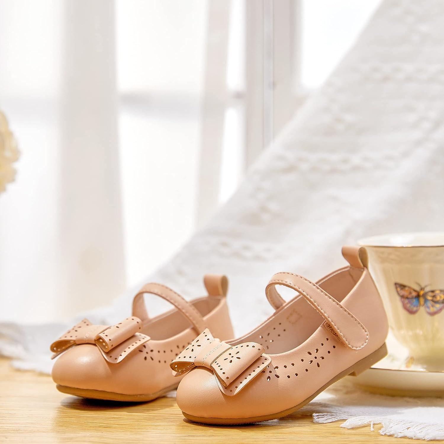 imageKiderence Little Toddler Girls Dress Shoes Ballerina Ballet Flats Kids Mary JanesCk201 Nude