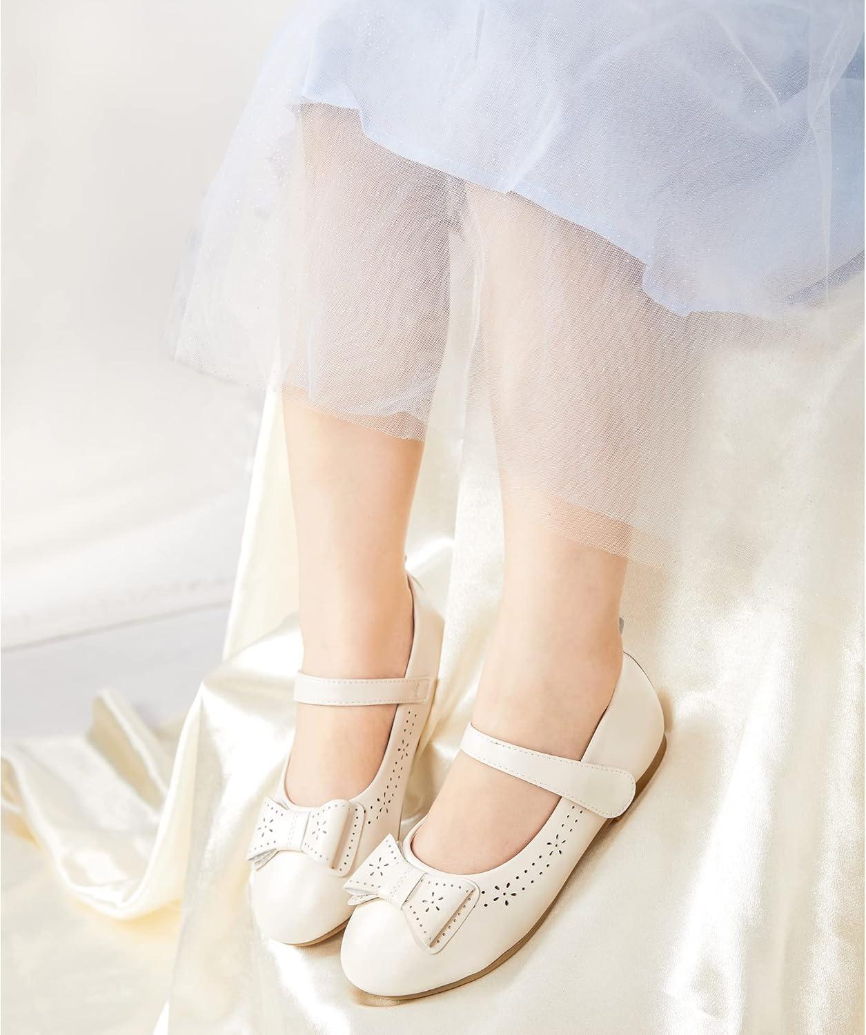 imageKiderence Little Toddler Girls Dress Shoes Ballerina Ballet Flats Kids Mary JanesCk201 Off White