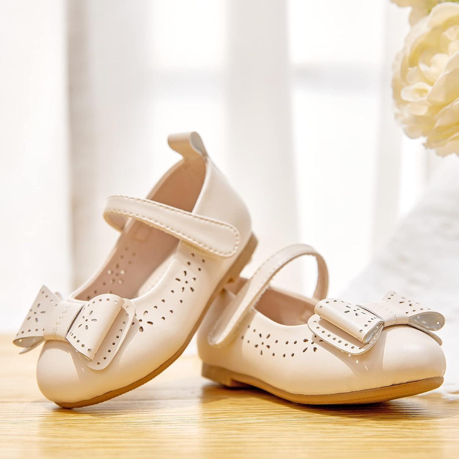 imageKiderence Little Toddler Girls Dress Shoes Ballerina Ballet Flats Kids Mary JanesCk201 Off White