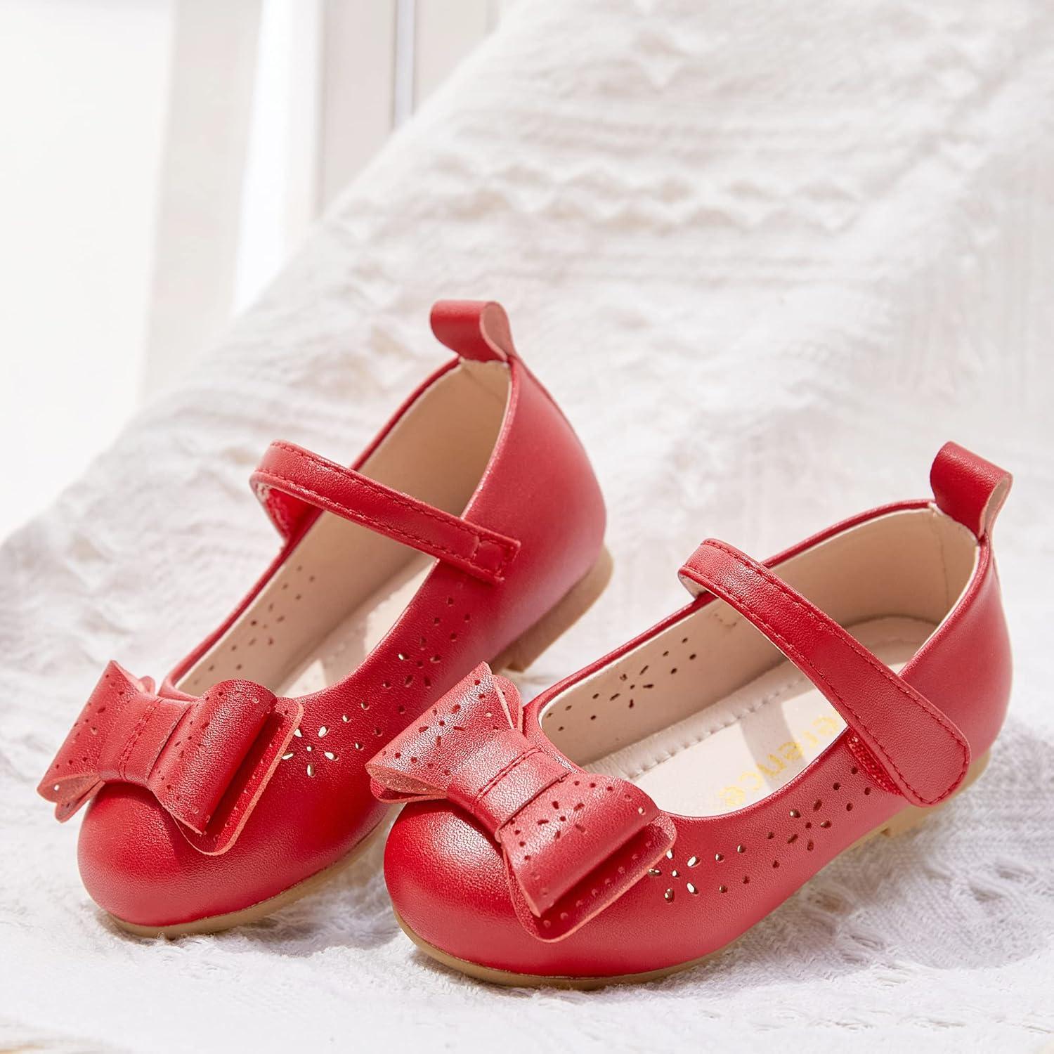imageKiderence Little Toddler Girls Dress Shoes Ballerina Ballet Flats Kids Mary JanesCk201 Red
