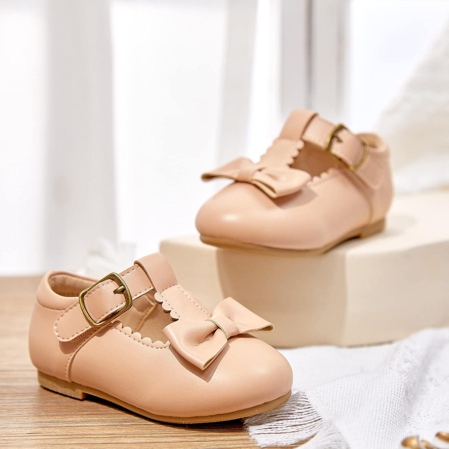 imageKiderence Little Toddler Girls Dress Shoes Ballerina Ballet Flats Kids Mary JanesCk202 Nude