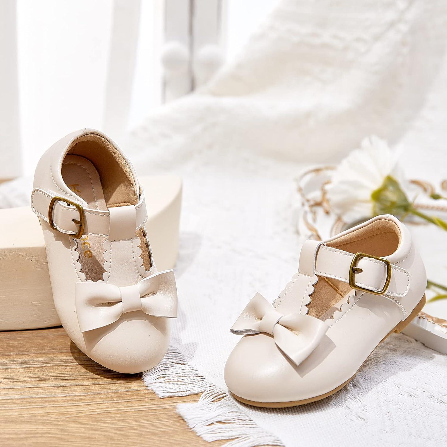 imageKiderence Little Toddler Girls Dress Shoes Ballerina Ballet Flats Kids Mary JanesCk202 Off White