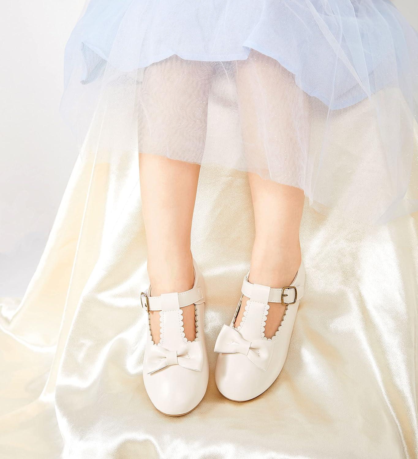 imageKiderence Little Toddler Girls Dress Shoes Ballerina Ballet Flats Kids Mary JanesCk202 Off White