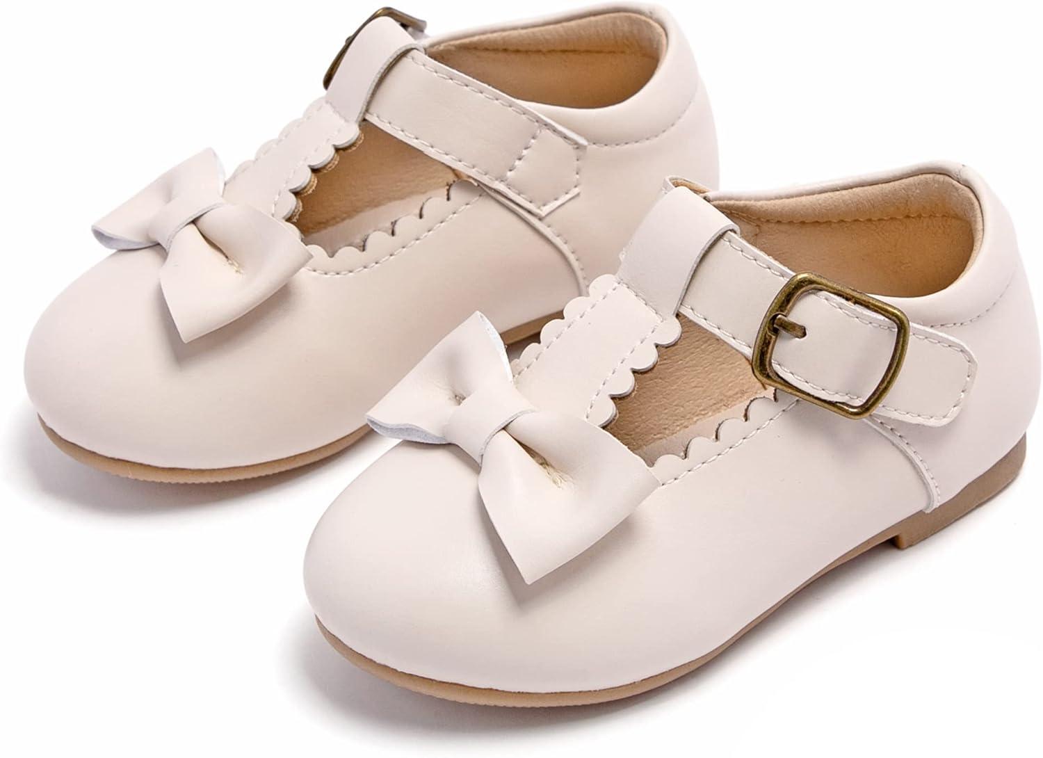 imageKiderence Little Toddler Girls Dress Shoes Ballerina Ballet Flats Kids Mary JanesCk202 Off White