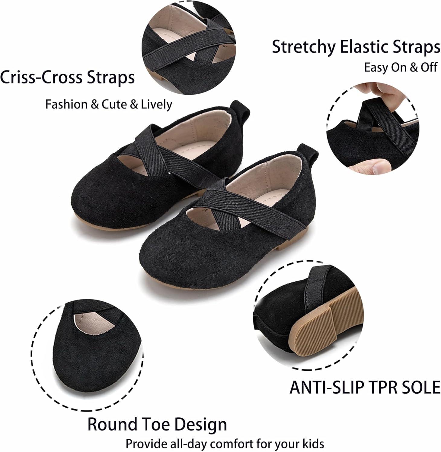 imageKiderence Little Toddler Girls Dress Shoes Ballerina Ballet Flats Kids Mary JanesCk329 Black