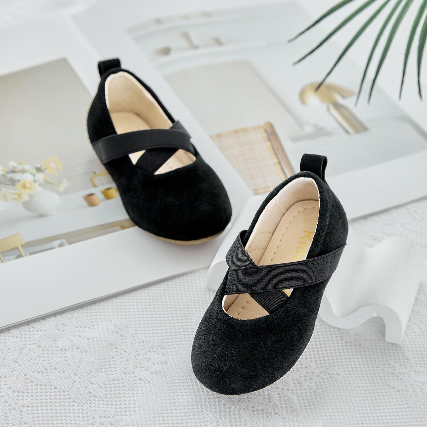 imageKiderence Little Toddler Girls Dress Shoes Ballerina Ballet Flats Kids Mary JanesCk329 Black