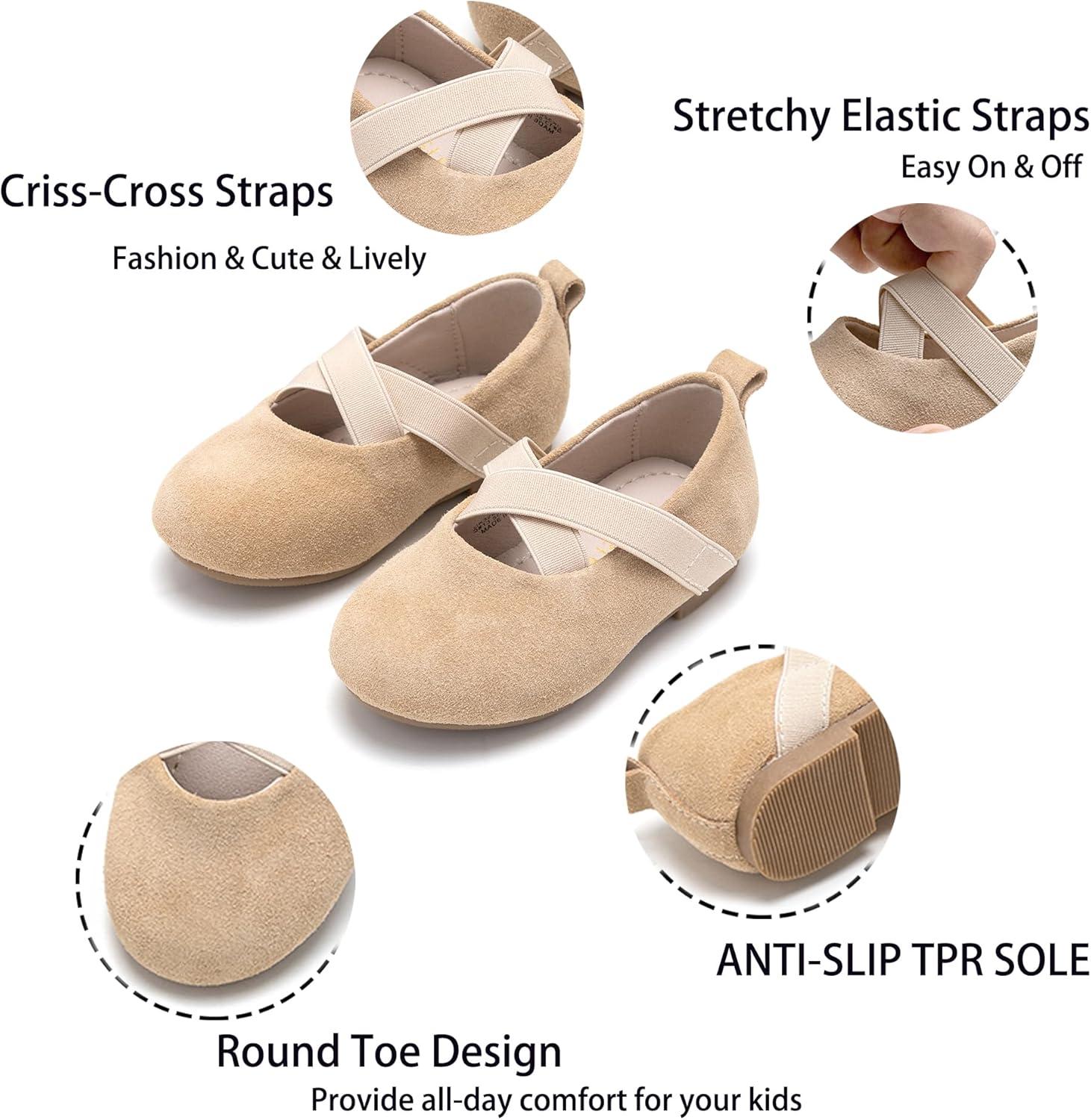 imageKiderence Little Toddler Girls Dress Shoes Ballerina Ballet Flats Kids Mary JanesCk329 Nude