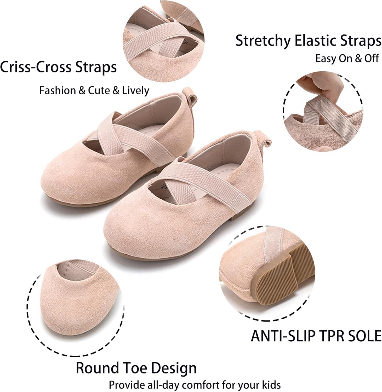 imageKiderence Little Toddler Girls Dress Shoes Ballerina Ballet Flats Kids Mary JanesCk329 Pink