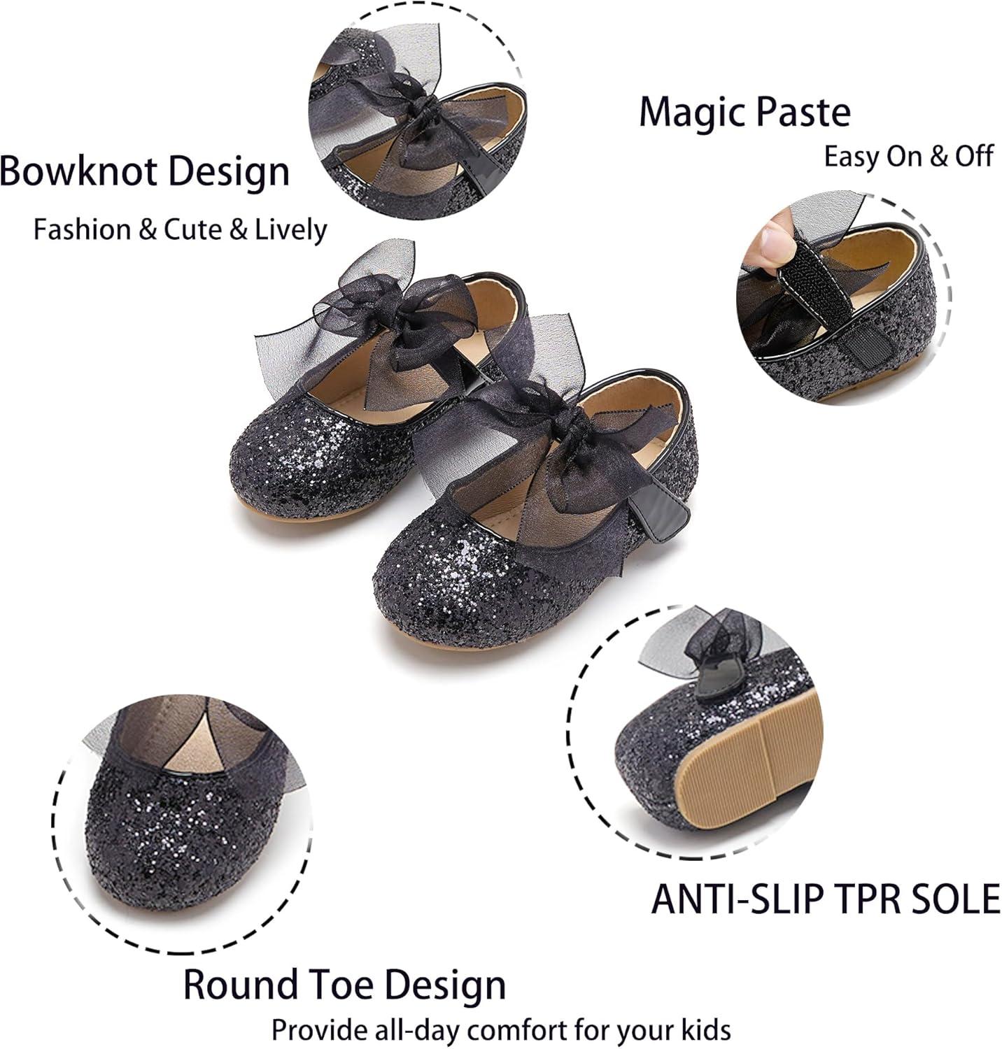 imageKiderence Little Toddler Girls Dress Shoes Ballerina Ballet Flats Kids Mary JanesCk351 Black