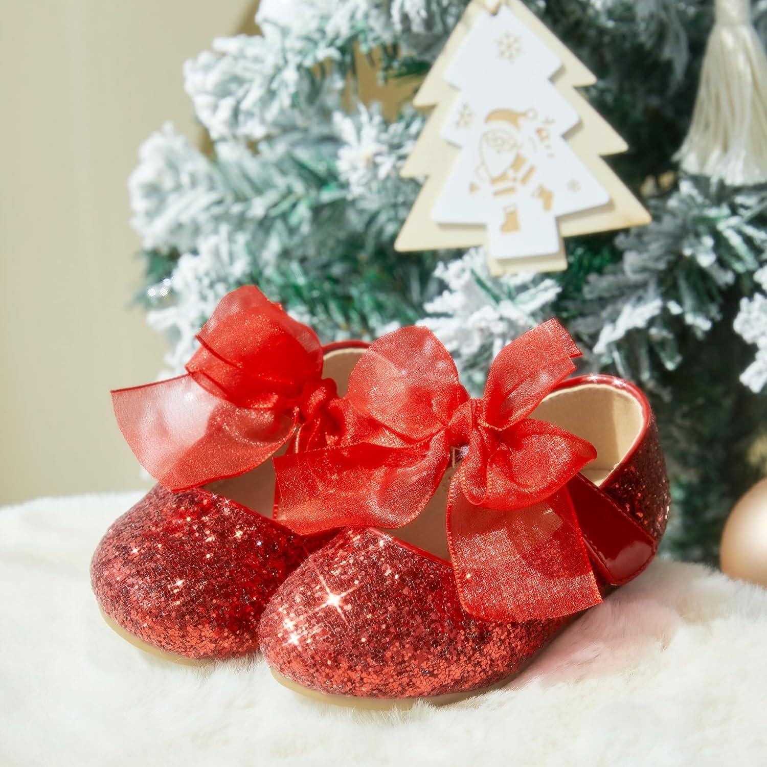 imageKiderence Little Toddler Girls Dress Shoes Ballerina Ballet Flats Kids Mary JanesCk351 Red